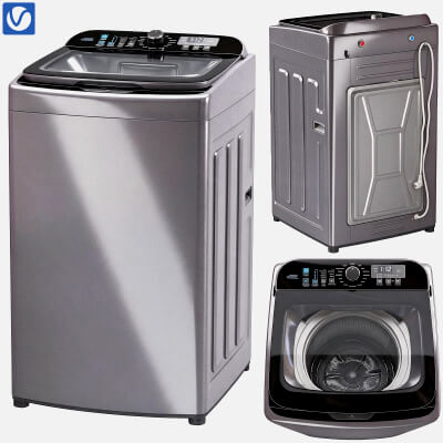 Top Load Washing Machine Grey 3D Model