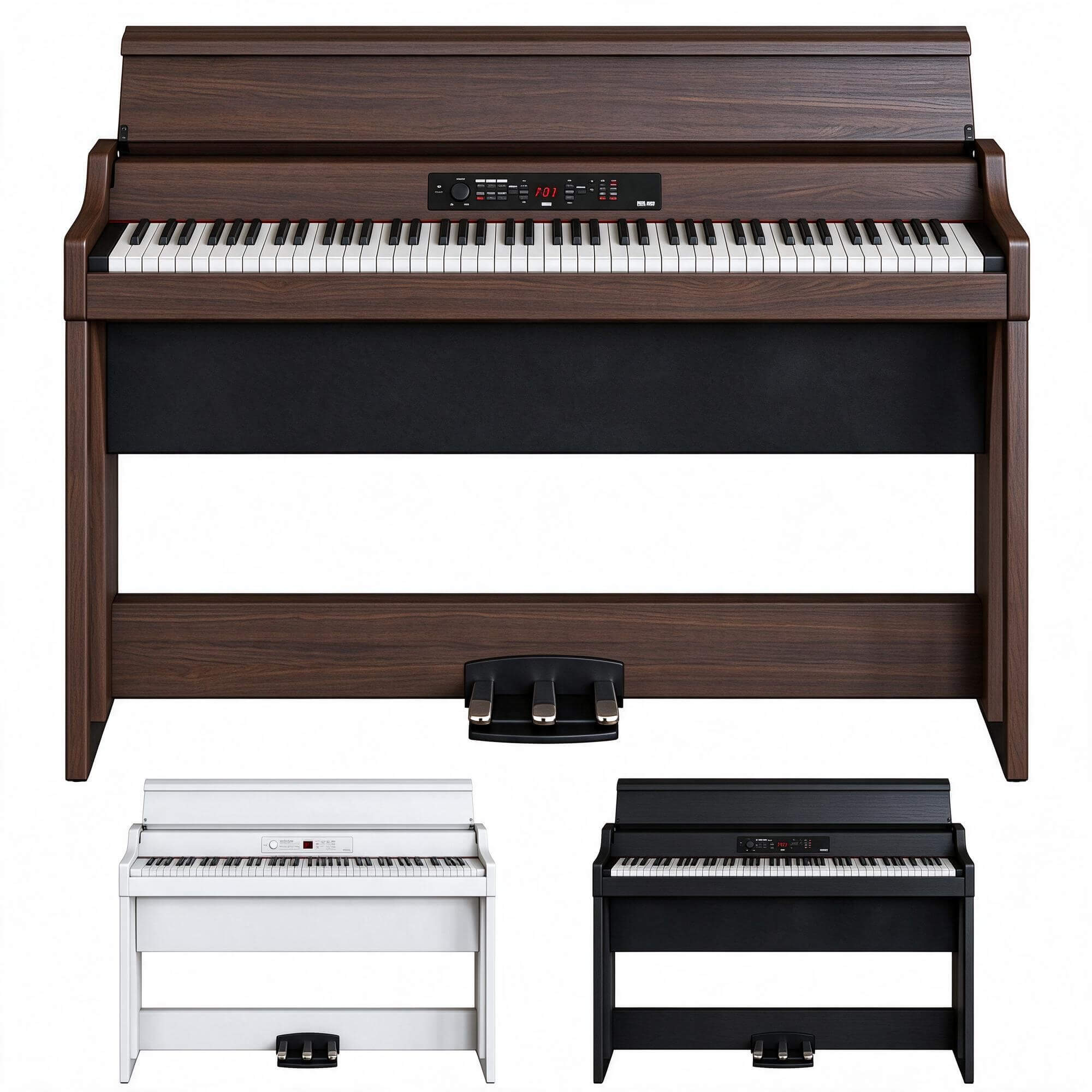 Upright Digital Piano 3 Color Versions 3D Model 3D Model
