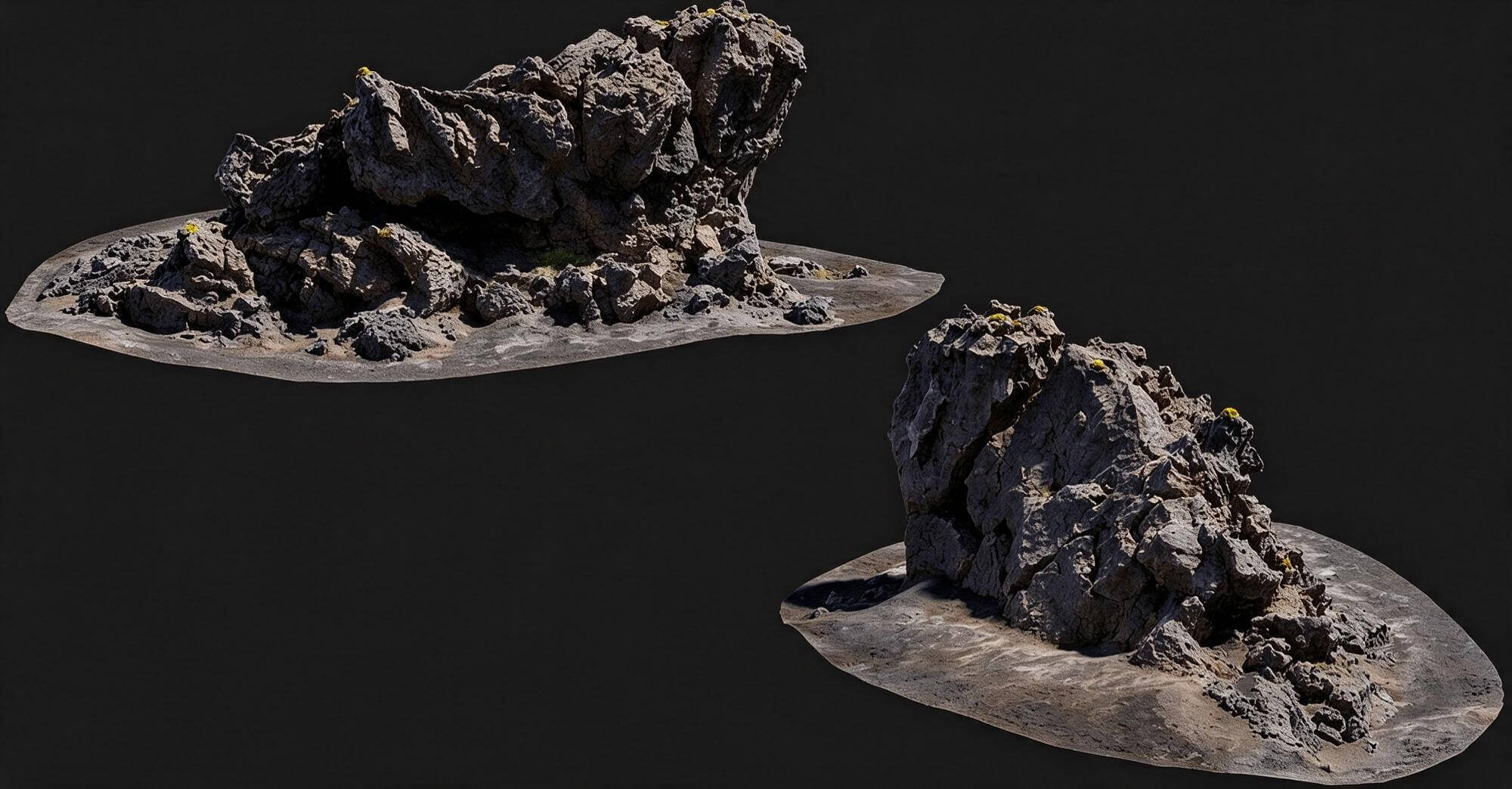 Volcanic Tuff Rock Outcrop Pack 3D Model 3D Model
