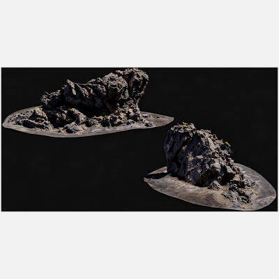 Volcanic Tuff Rock Outcrop Pack 3D Model