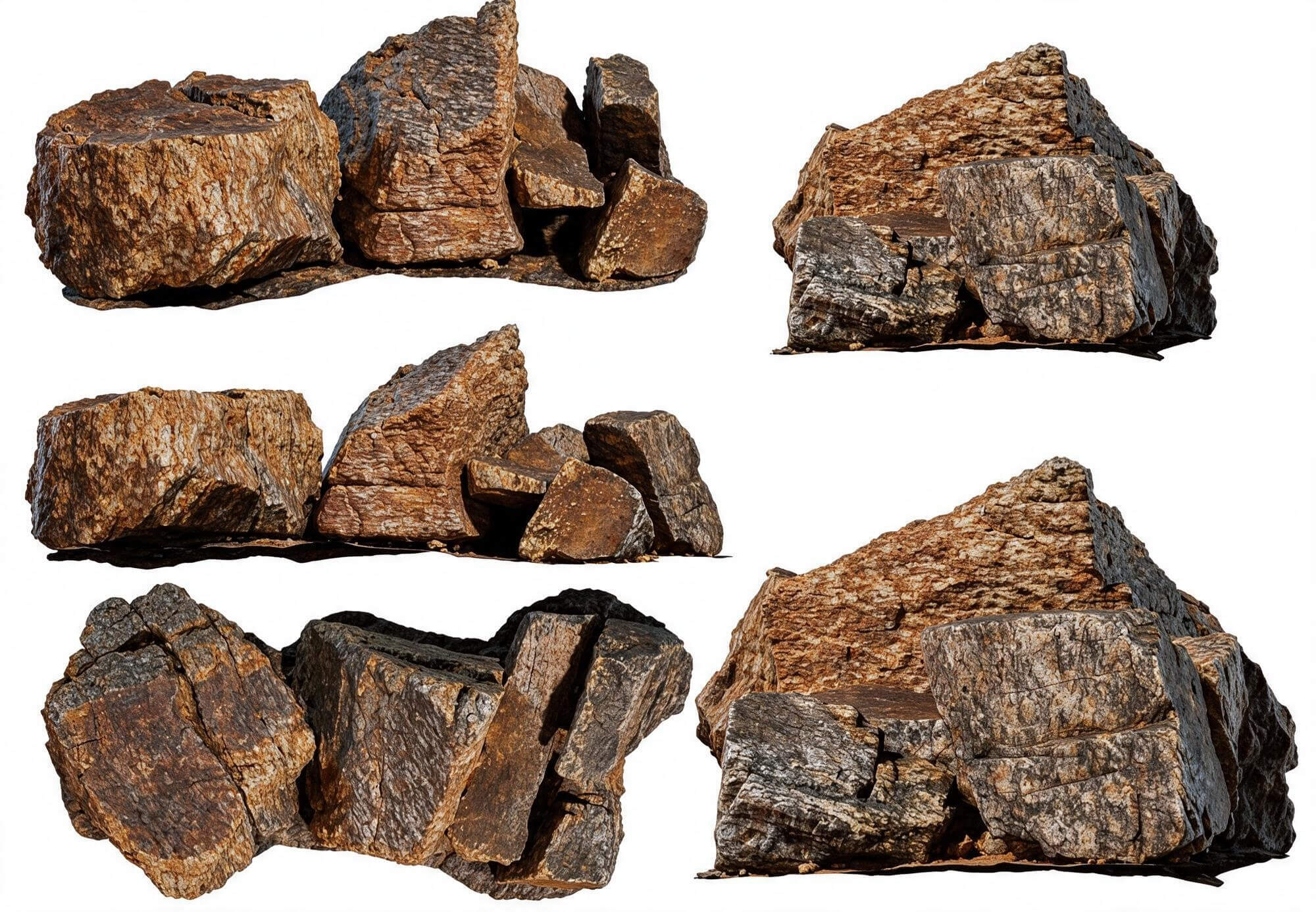 Weathered Layered Rock Cluster Pack 3D Model 3D Model