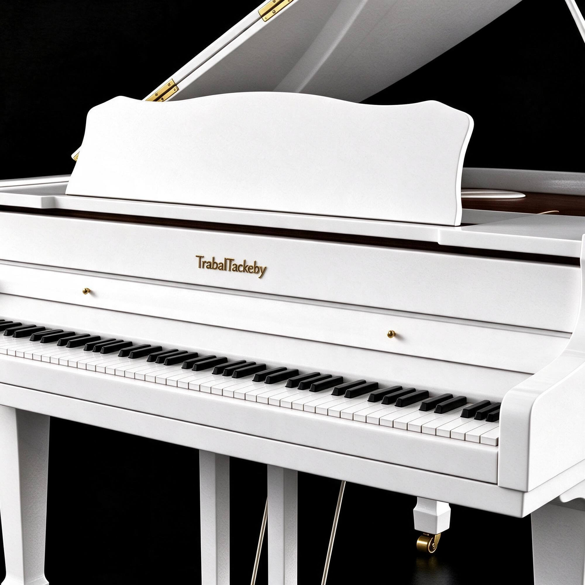 White Gloss Grand Piano 3D Model 3D Model