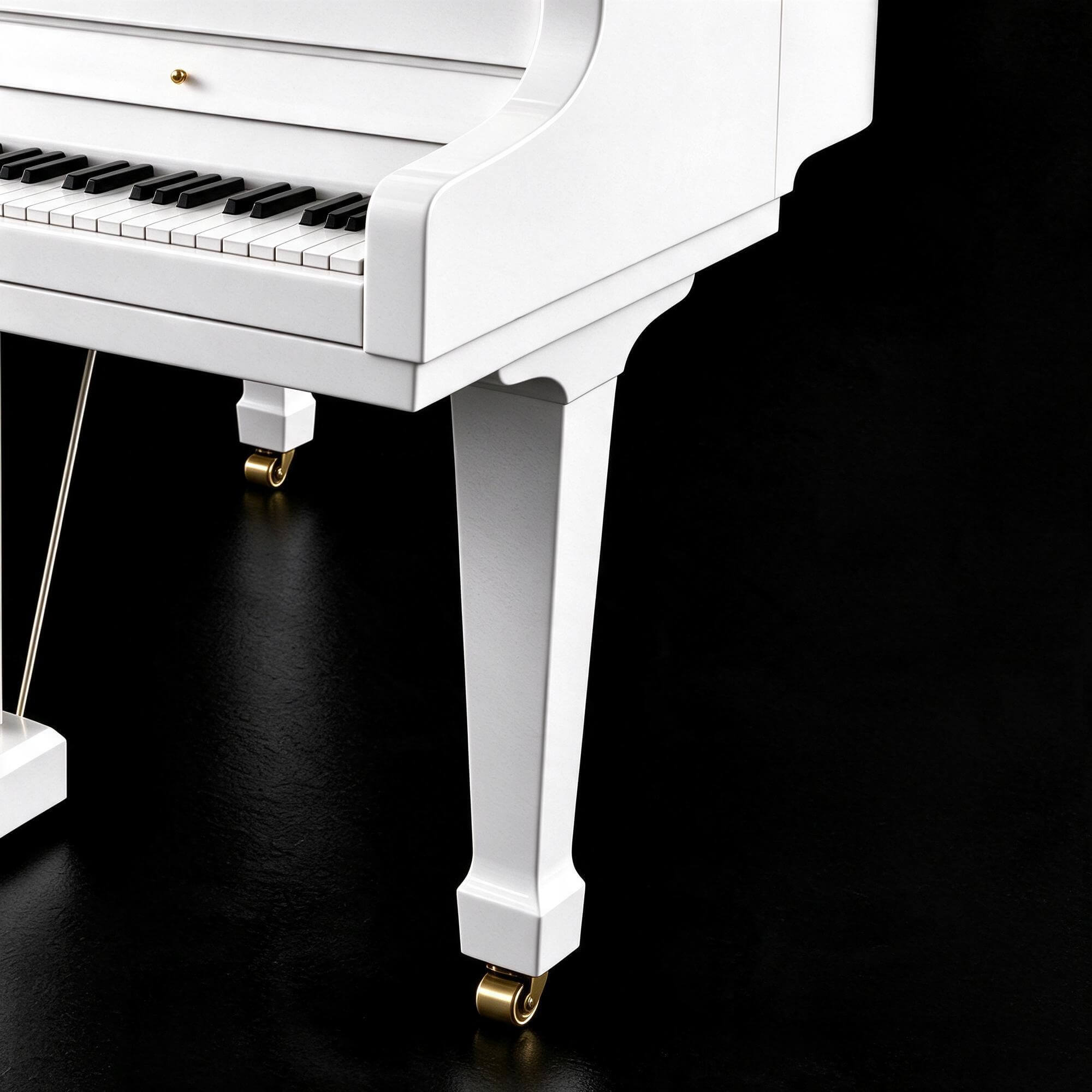 White Gloss Grand Piano 3D Model 3D Model