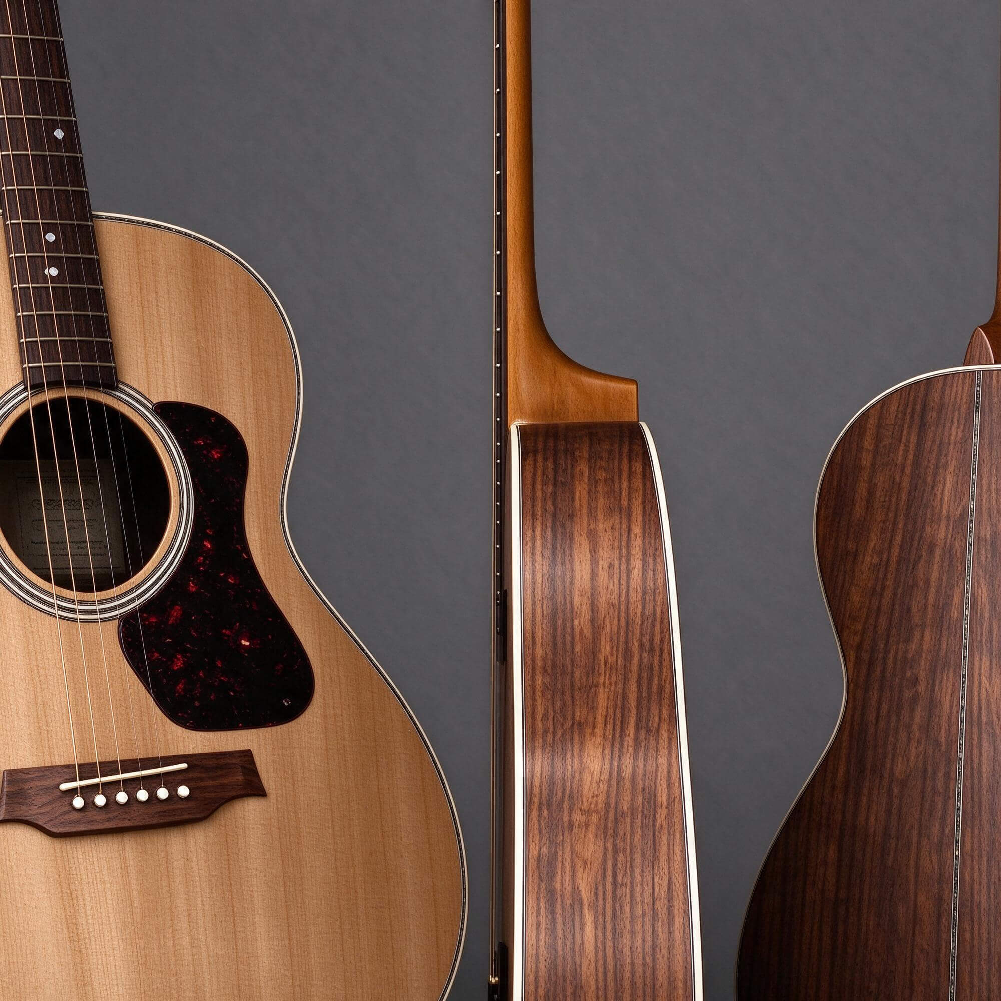 Wooden Acoustic Guitar 3 Views 3D Model 3D Model