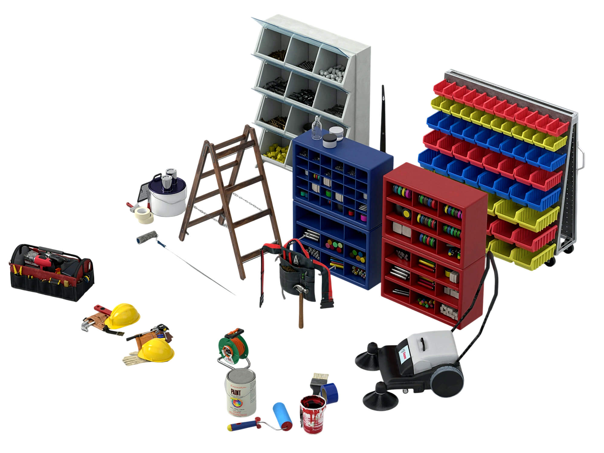 Workshop Tool Storage 3D Model Pack Garage Maintenance Equip 3D Model