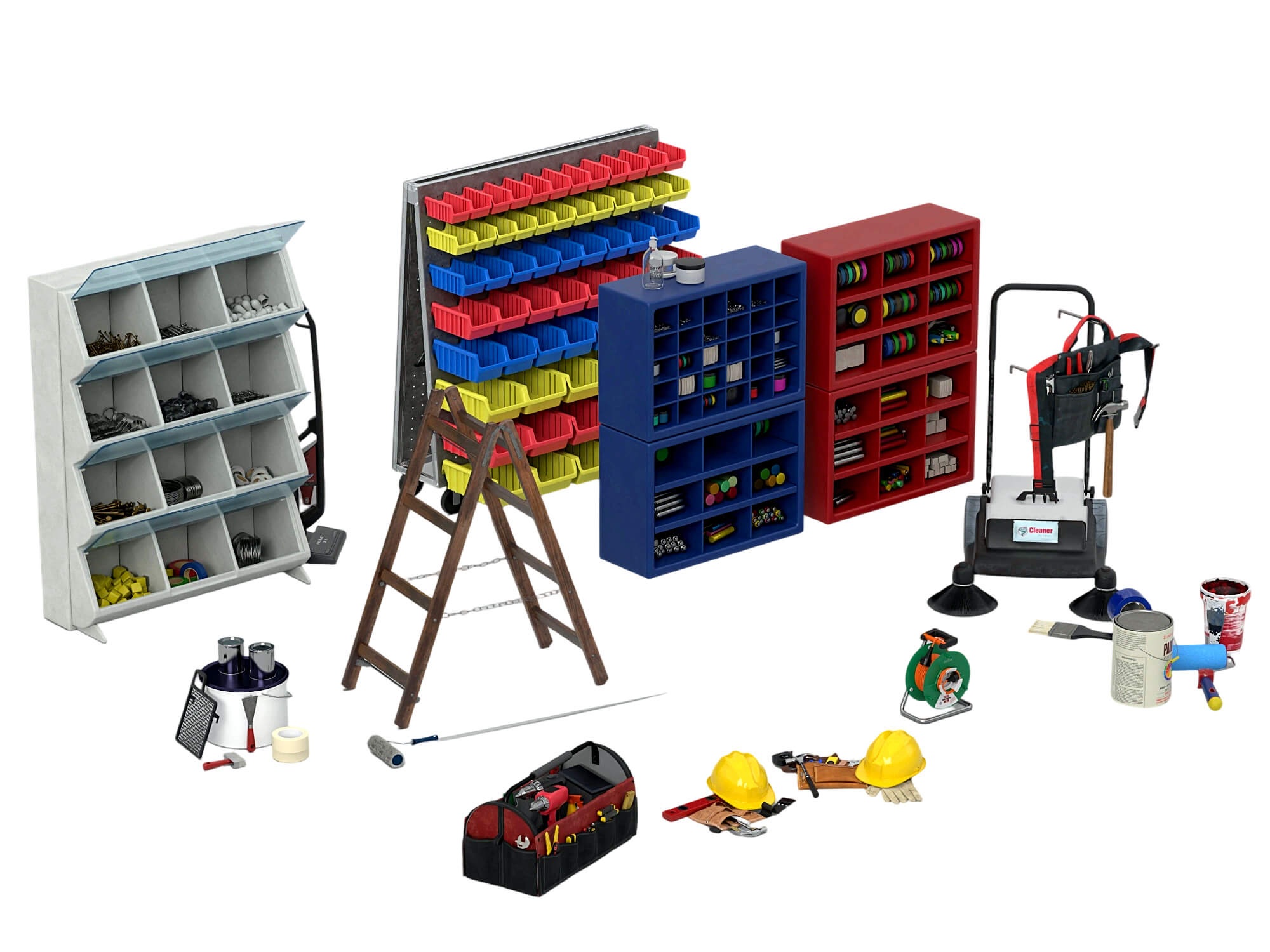 Workshop Tool Storage 3D Model Pack Garage Maintenance Equip 3D Model