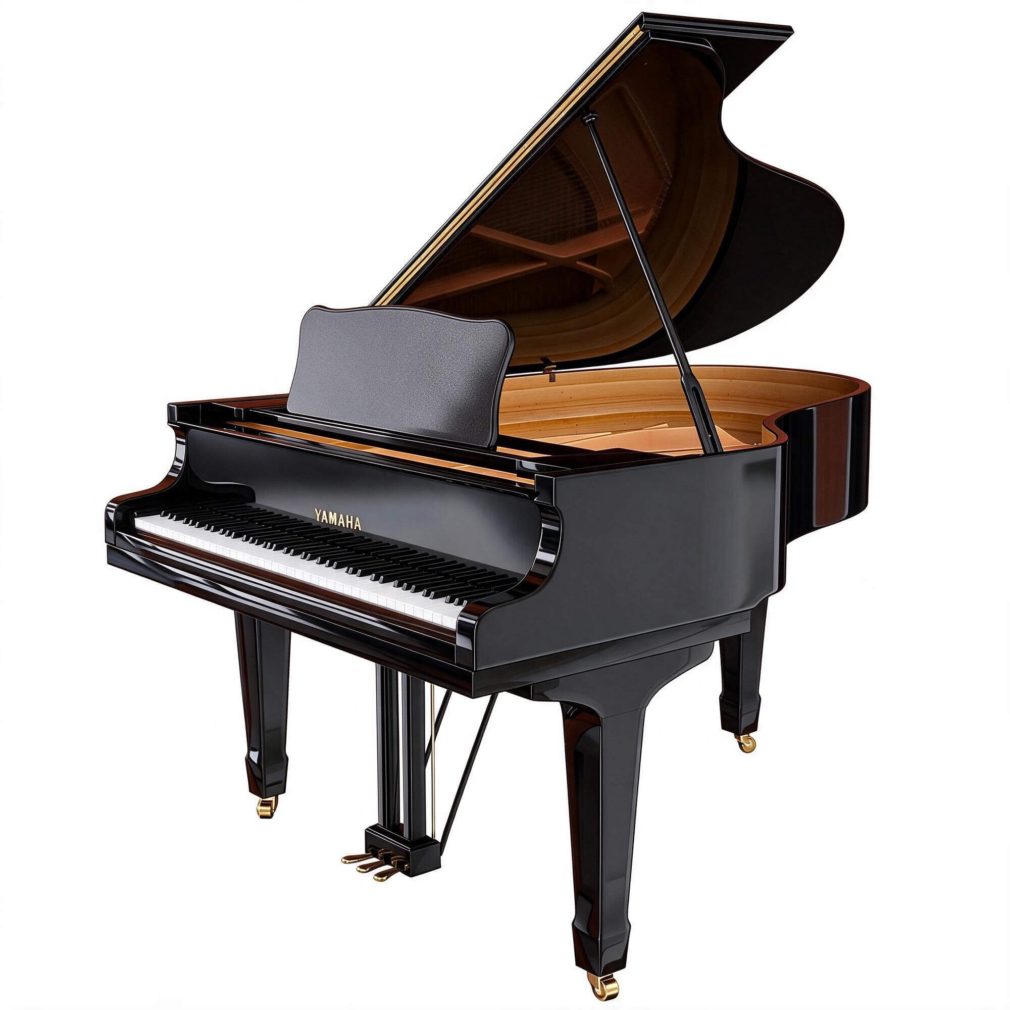 Yamaha Black Grand Piano 3D Model 3D Model
