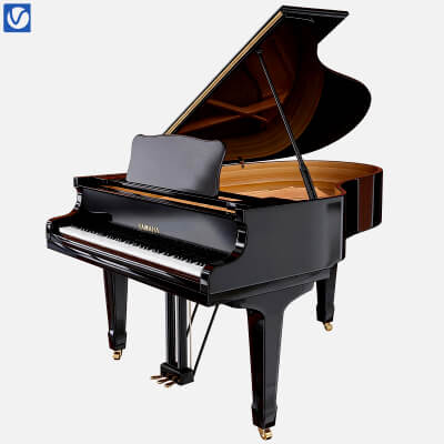 Yamaha Black Grand Piano 3D Model