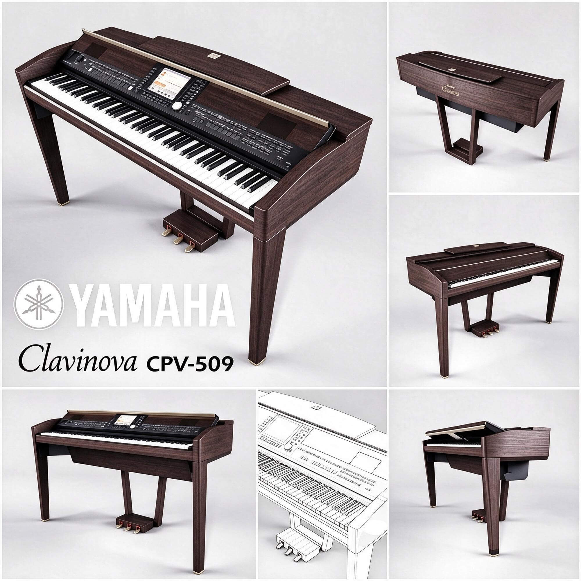 Yamaha Clavinova CPV 509 Digital Piano Multi View 3d Model 3D Model