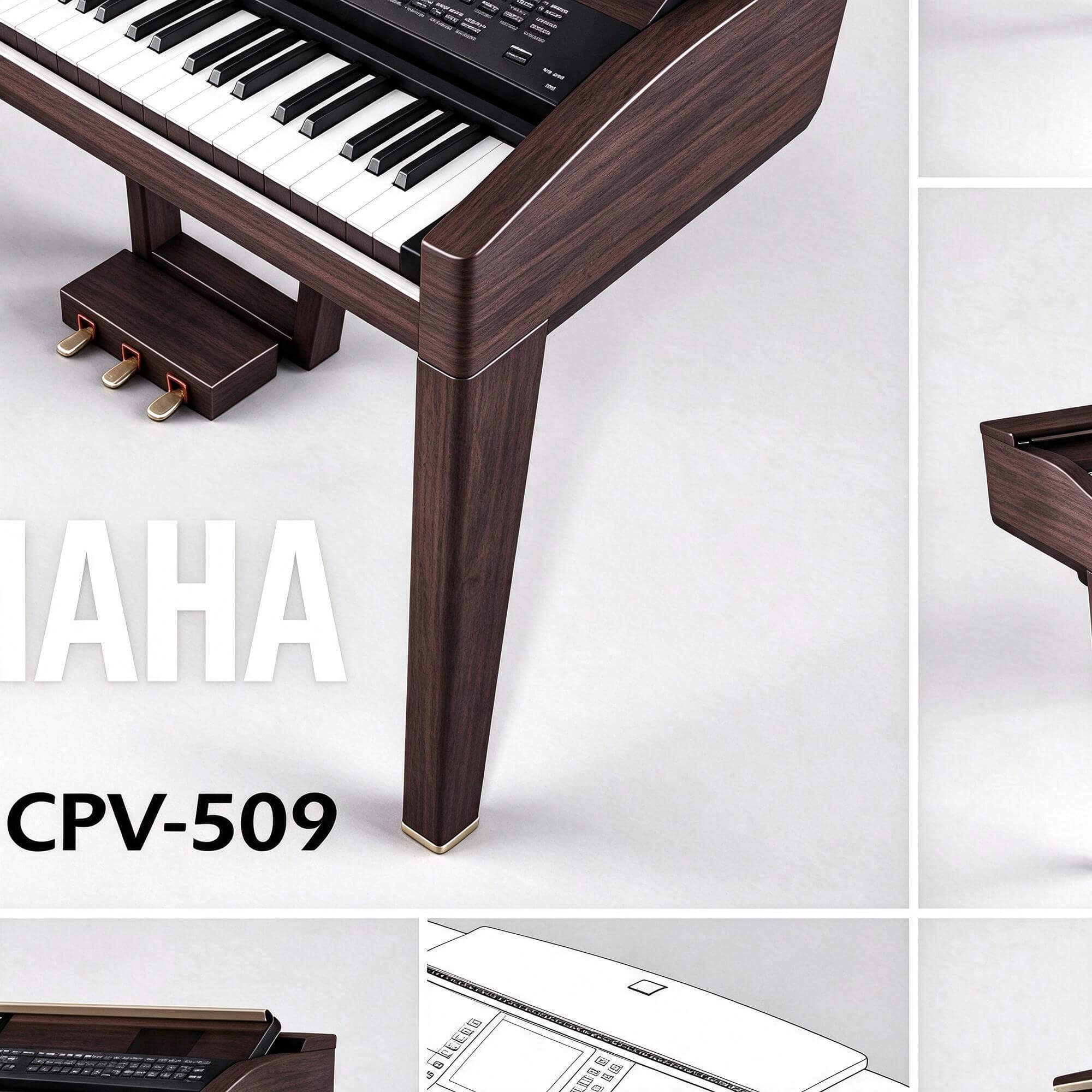 Yamaha Clavinova CPV 509 Digital Piano Multi View 3d Model 3D Model