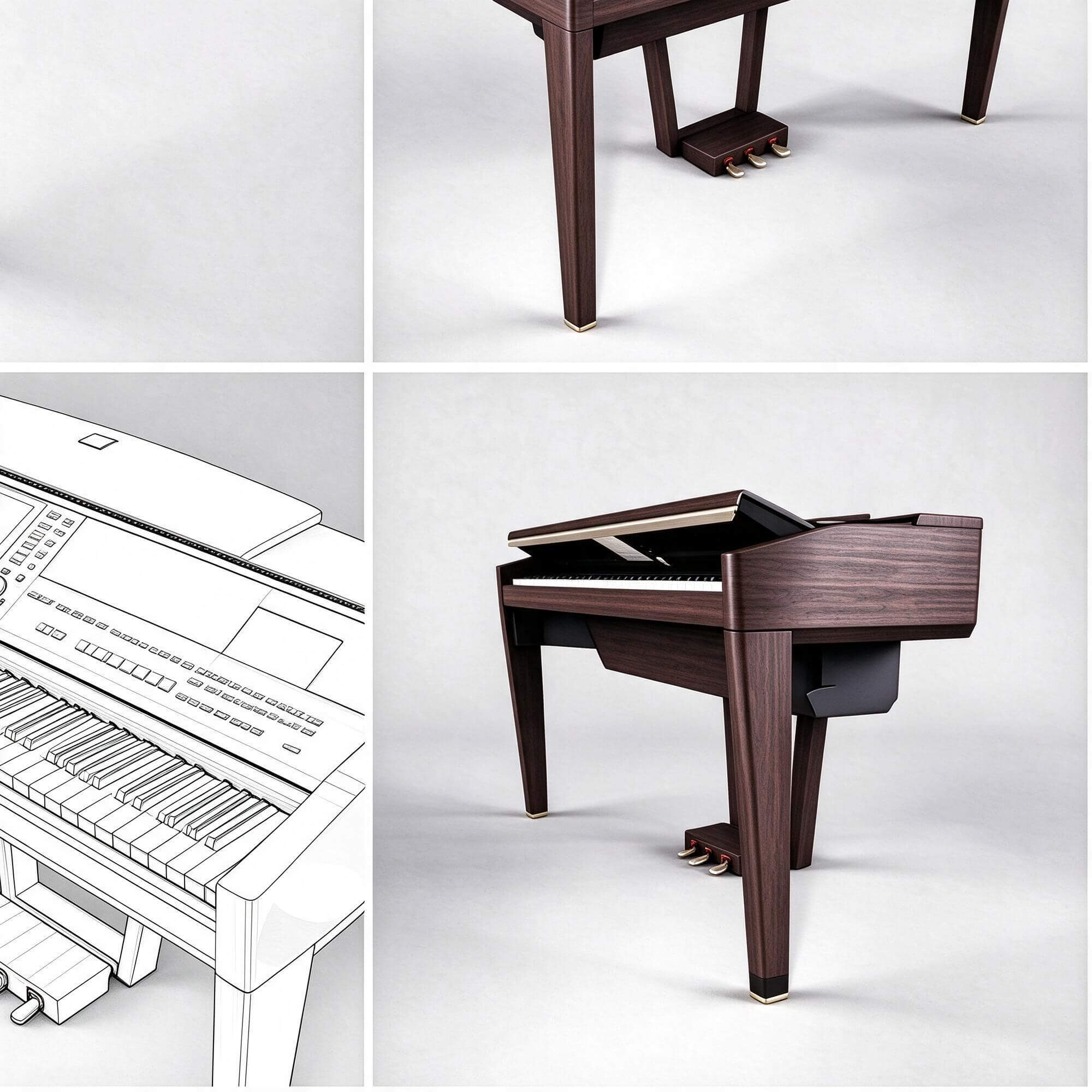 Yamaha Clavinova CPV 509 Digital Piano Multi View 3d Model 3D Model