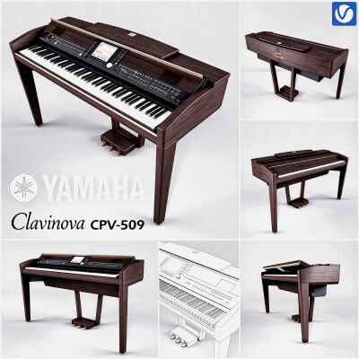 Yamaha Clavinova CPV 509 Digital Piano Multi View 3d Model