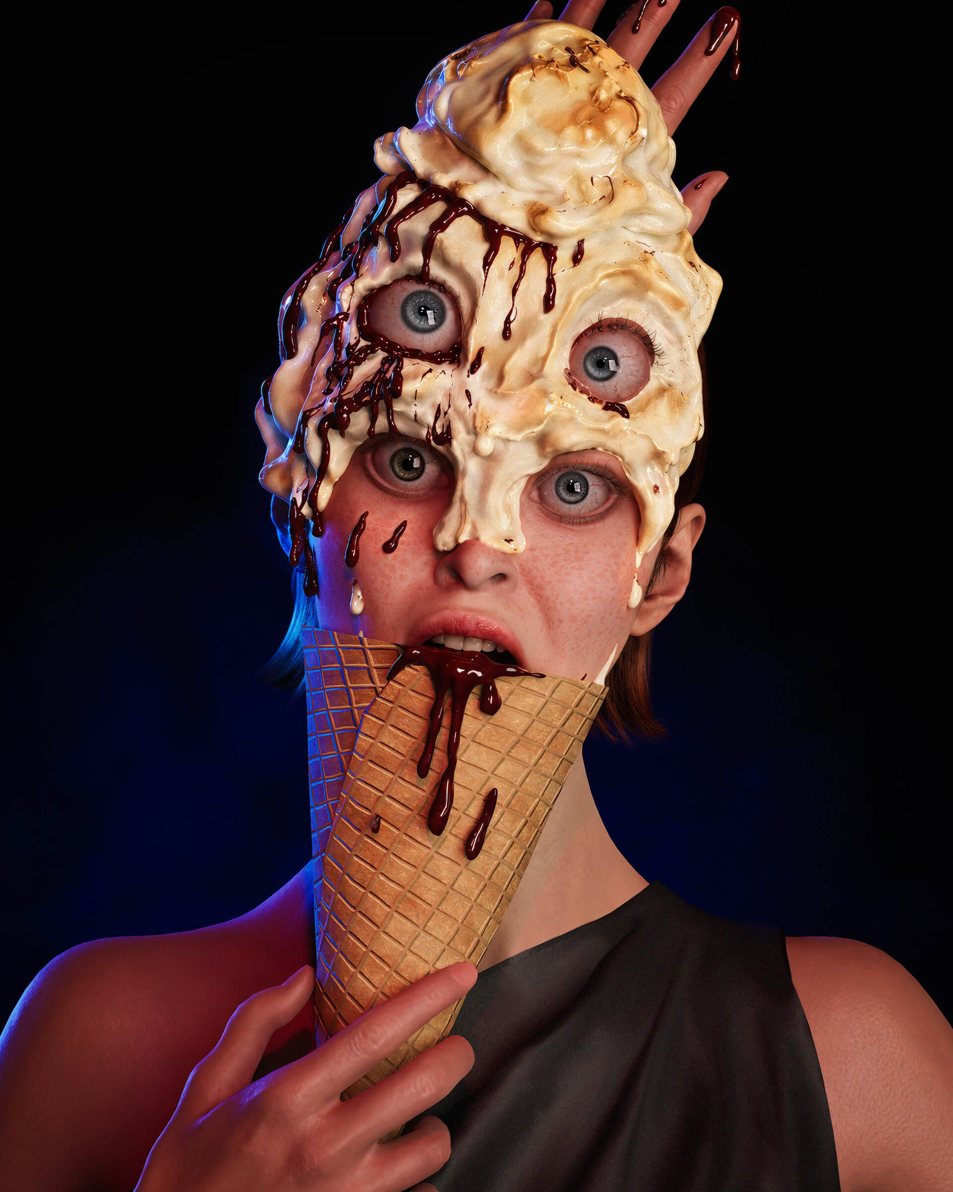 Brain Freeze 3D Render, Digital Artwork by scifier