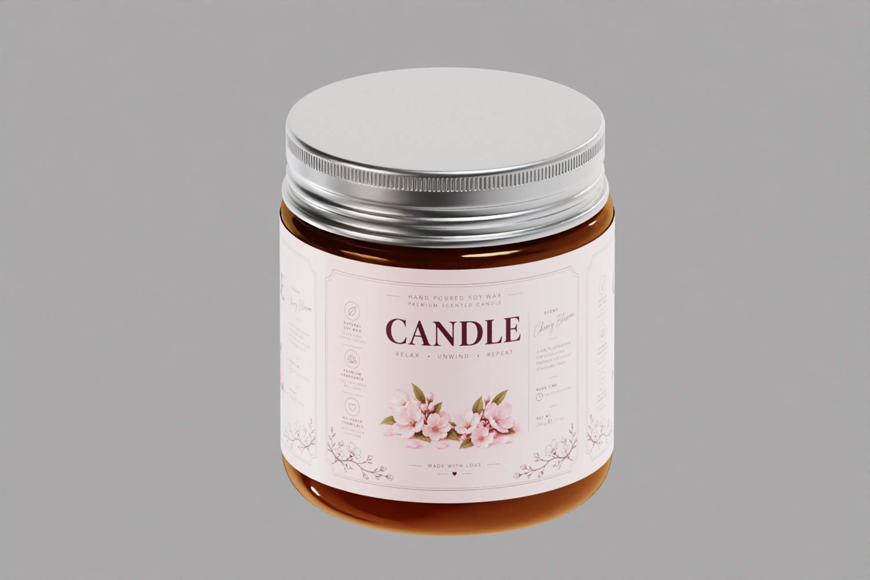 Amber Glass Candle Jar 3D Model