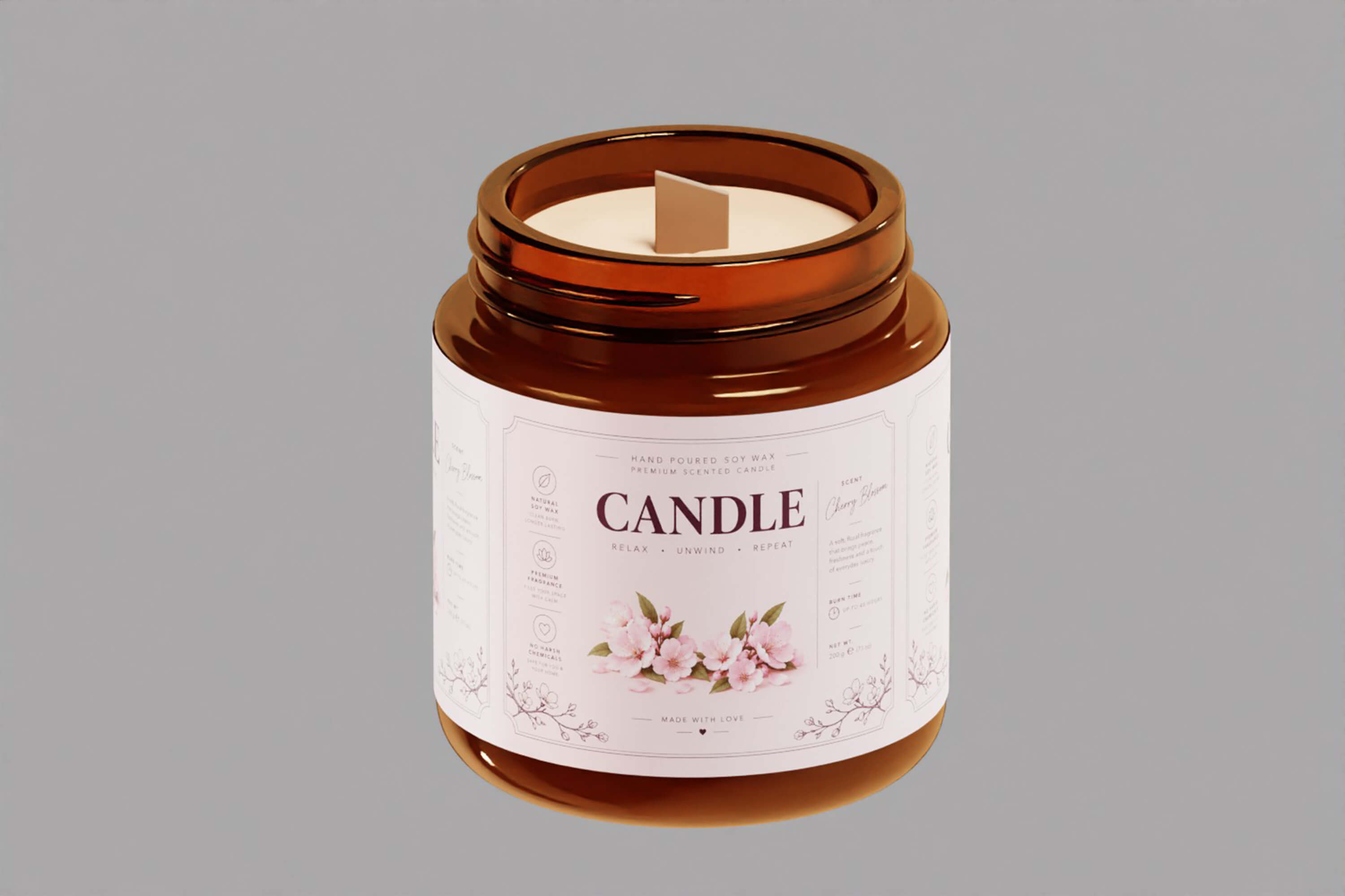 Amber Glass Candle Jar 3D Model
