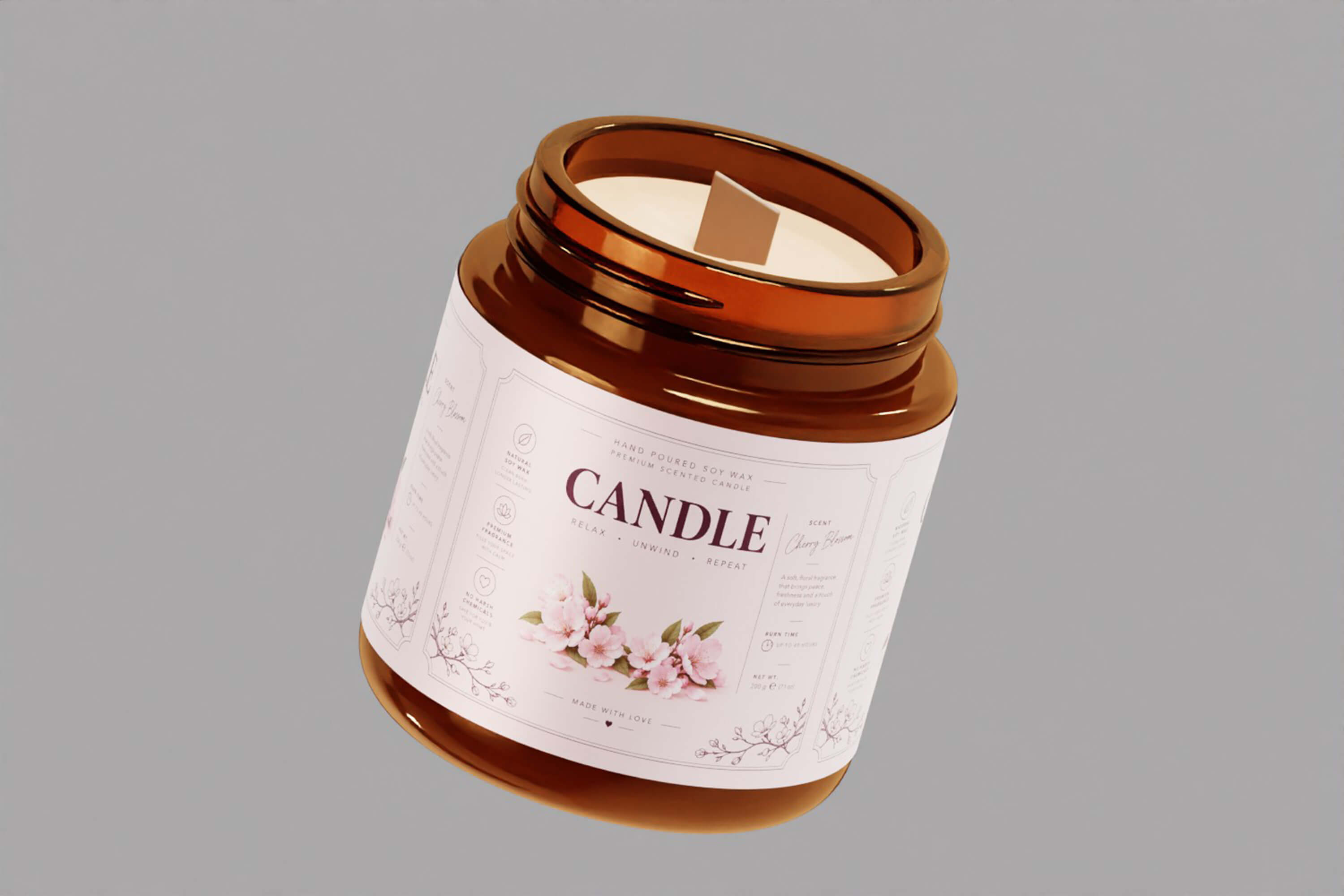 Amber Glass Candle Jar 3D Model