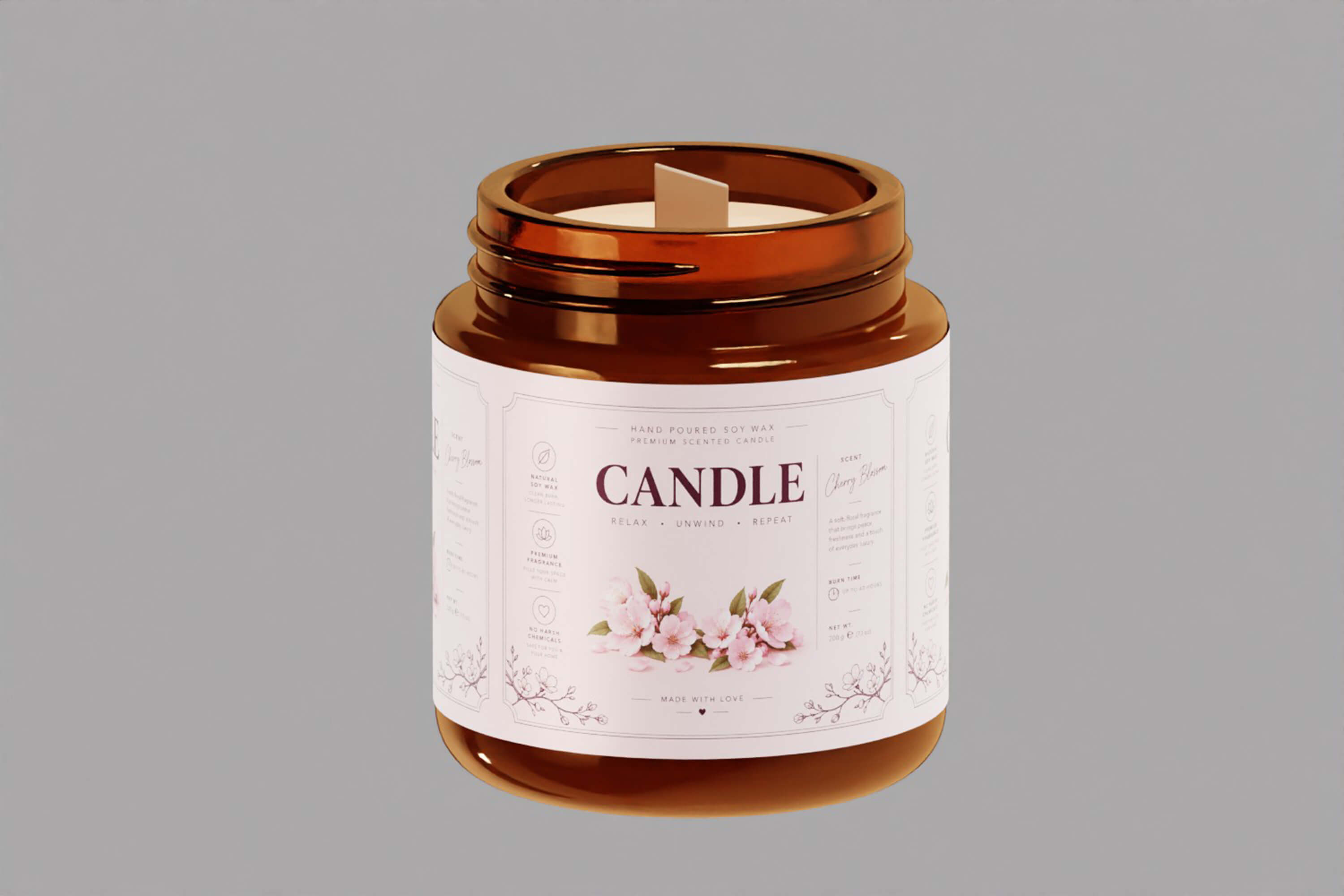 Amber Glass Candle Jar 3D Model