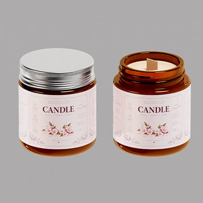 Amber Glass Candle Jar