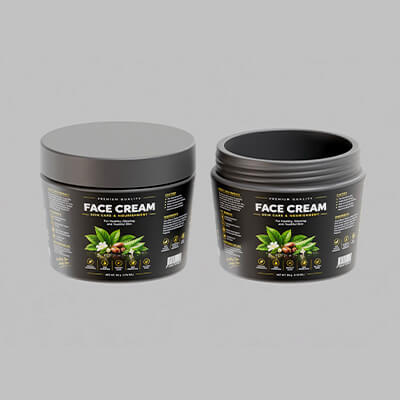 Black Cosmetic Jar Container