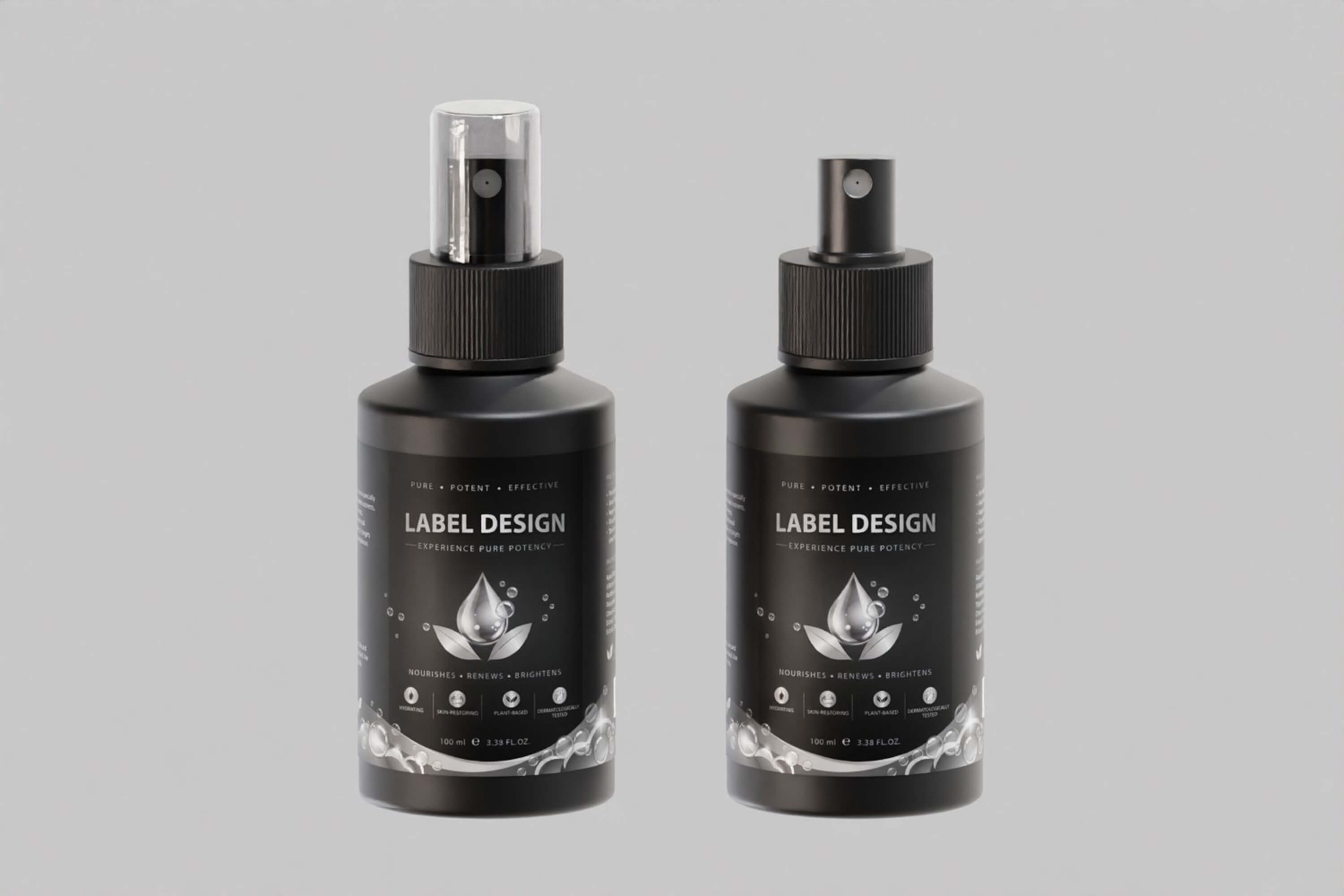 Black Cosmetic Spray Bottle 3D Model