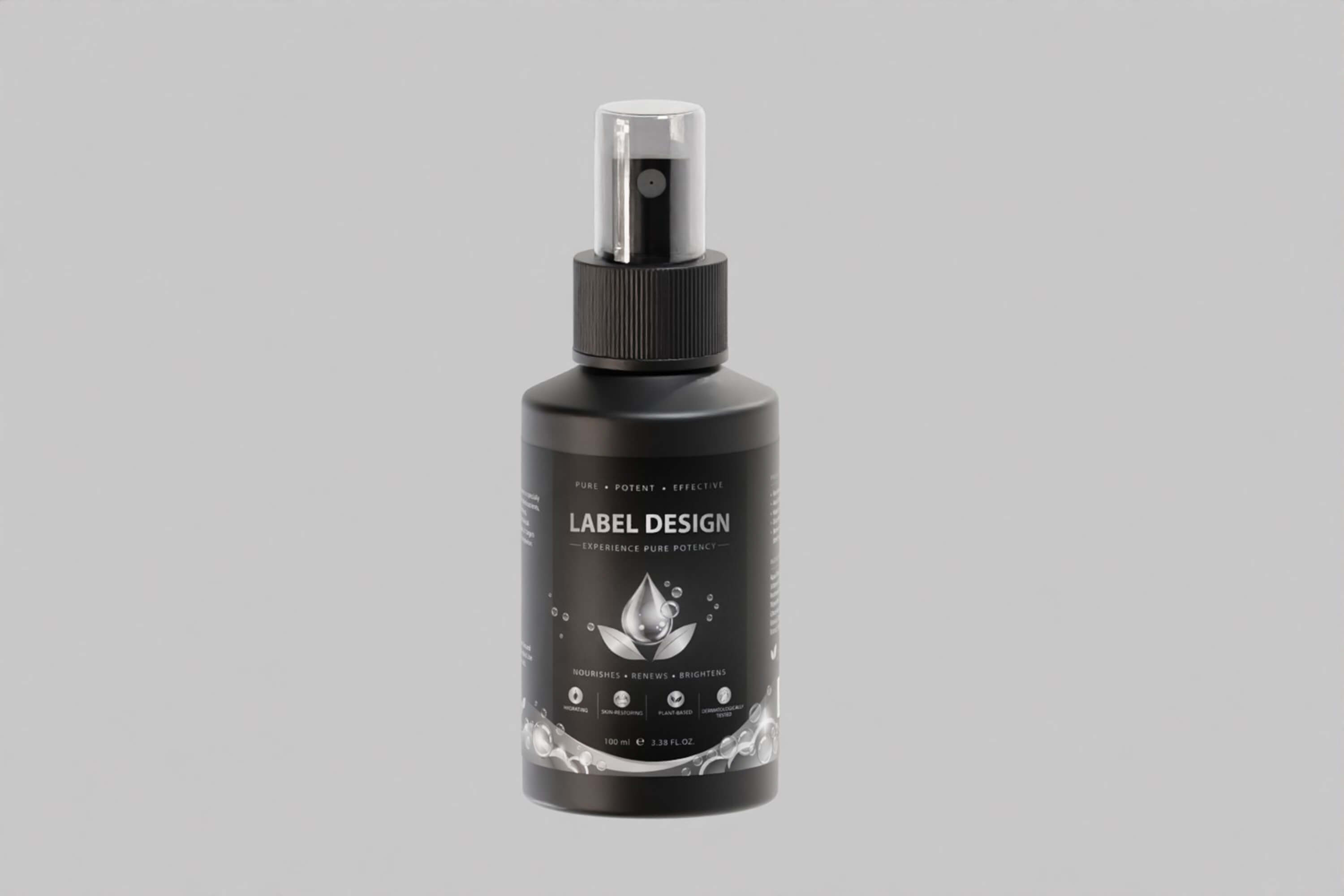 Black Cosmetic Spray Bottle 3D Model
