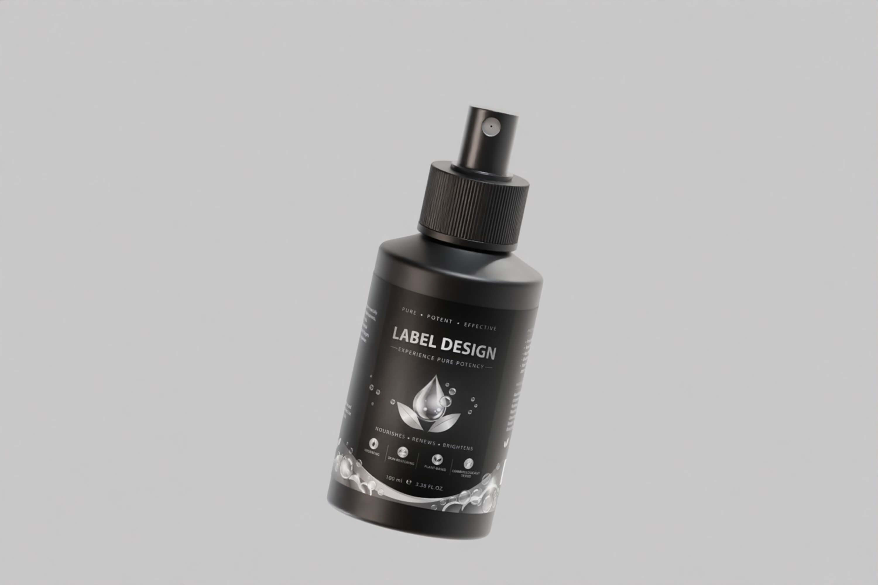 Black Cosmetic Spray Bottle 3D Model