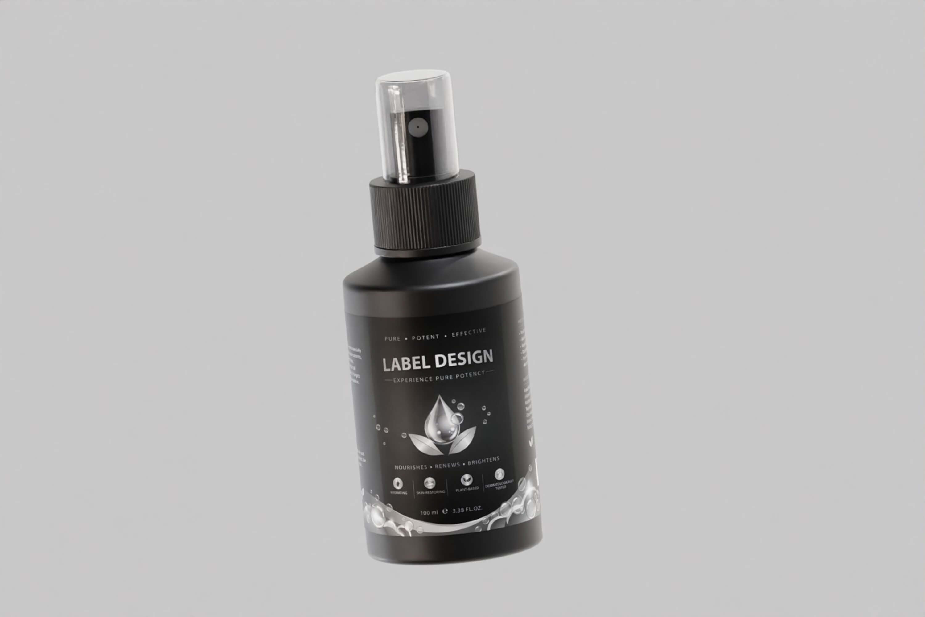 Black Cosmetic Spray Bottle 3D Model