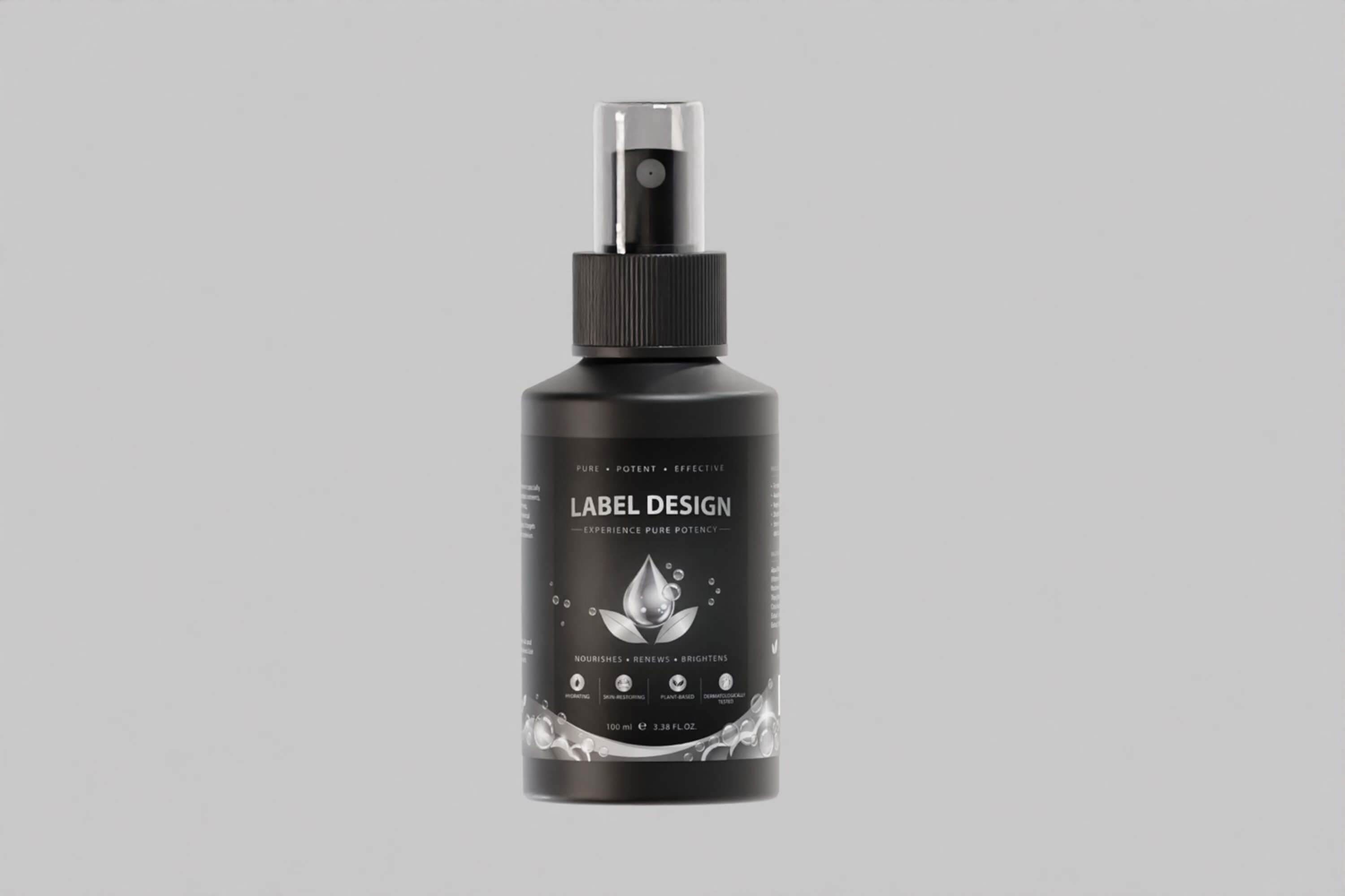 Black Cosmetic Spray Bottle 3D Model