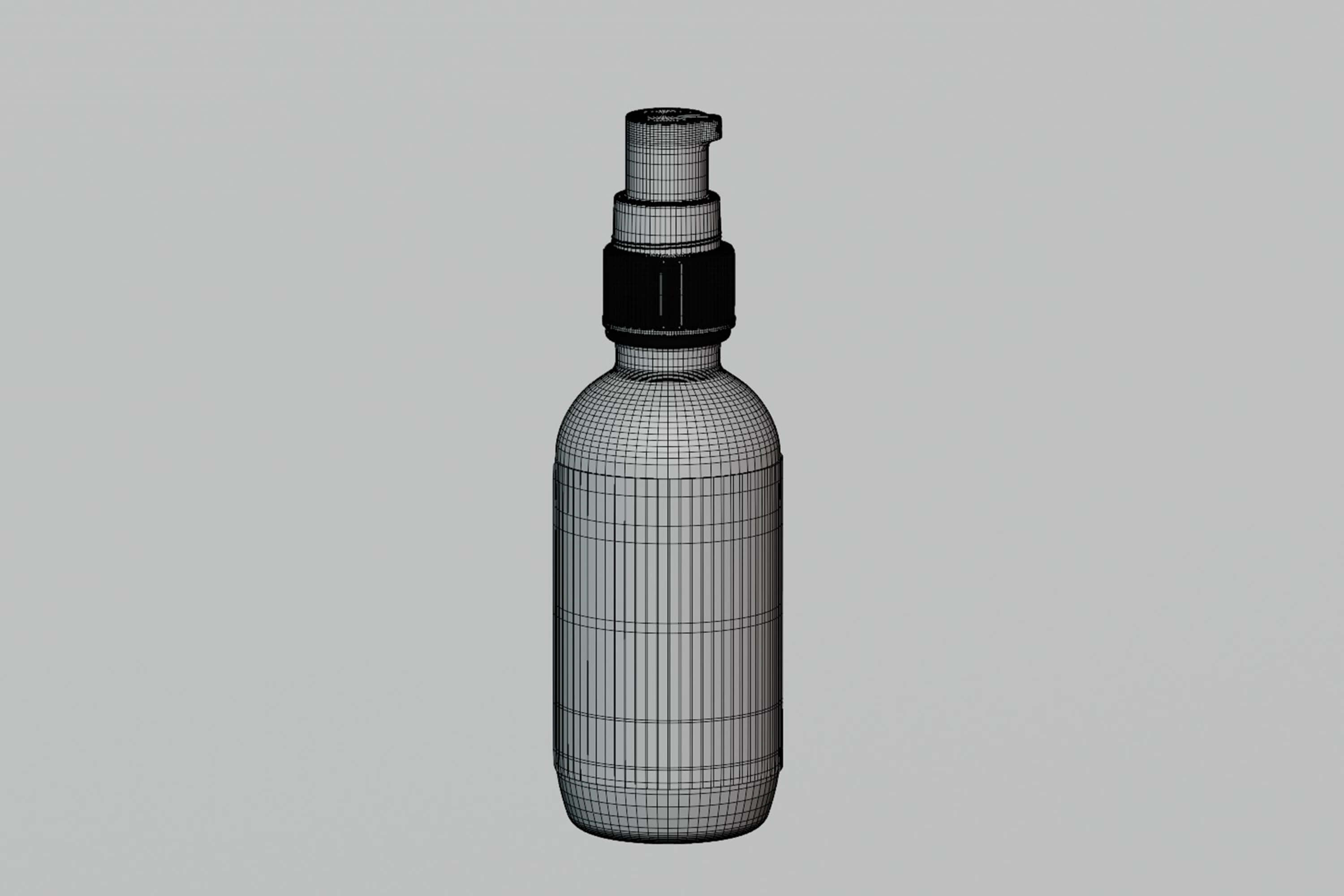 Black Pump Spray Bottle 3D Model