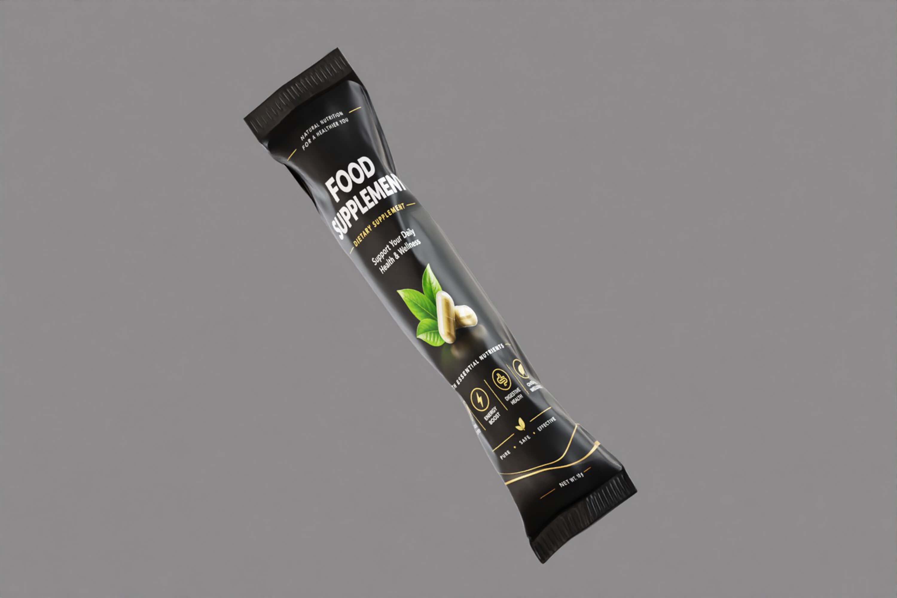 Black Supplement Sachet 3D Model