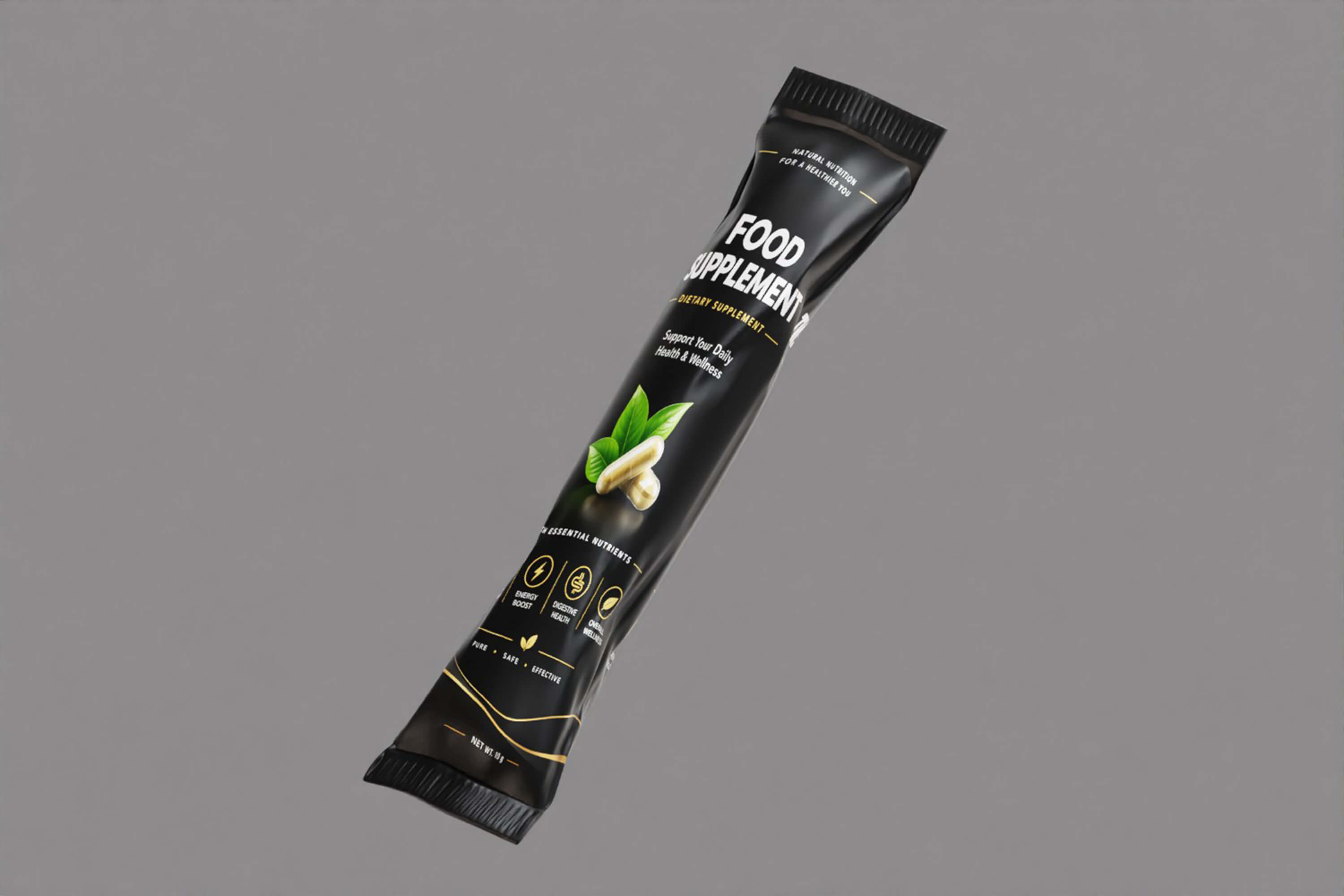 Black Supplement Sachet 3D Model