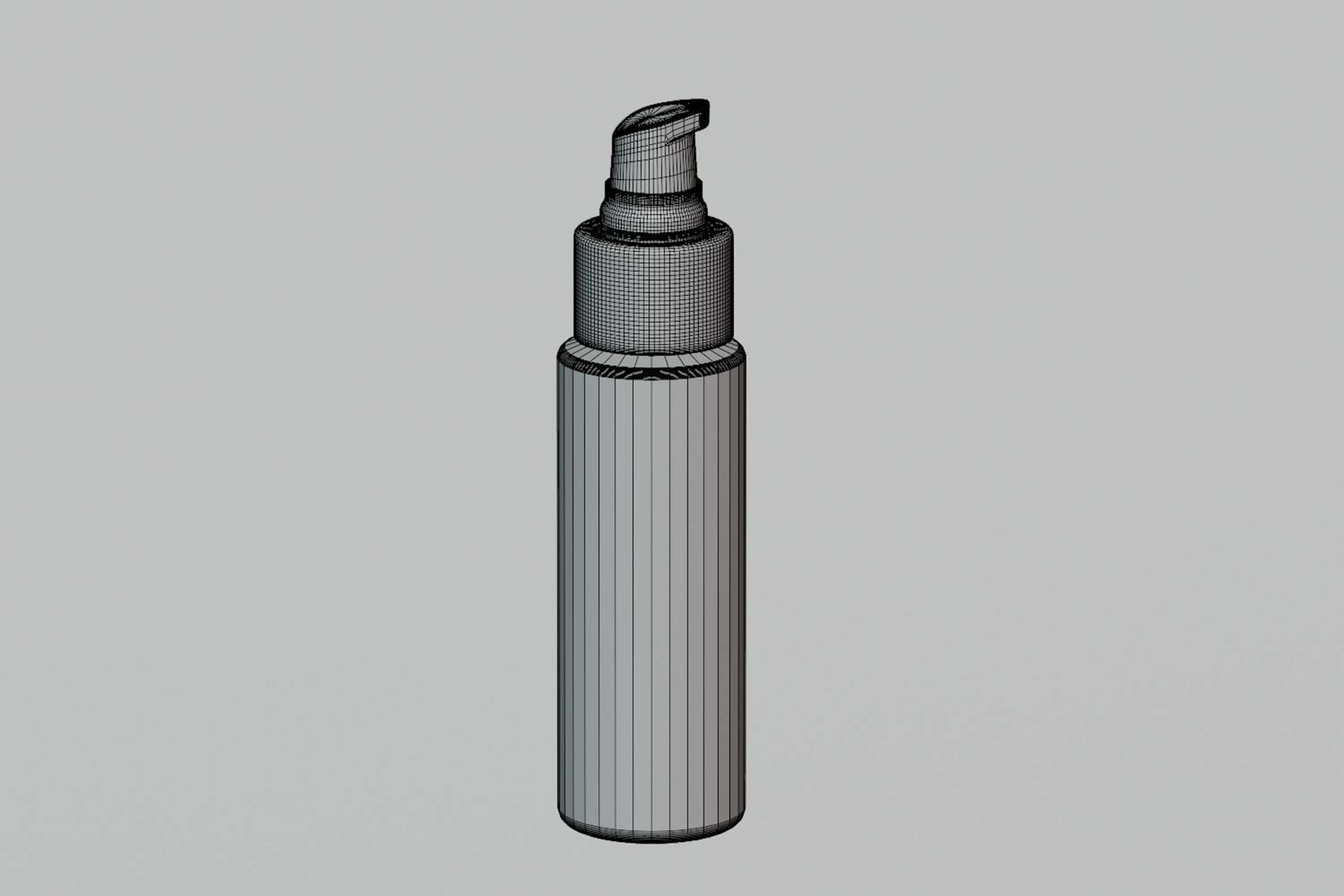 Clear Serum Pump Bottle 3D Model