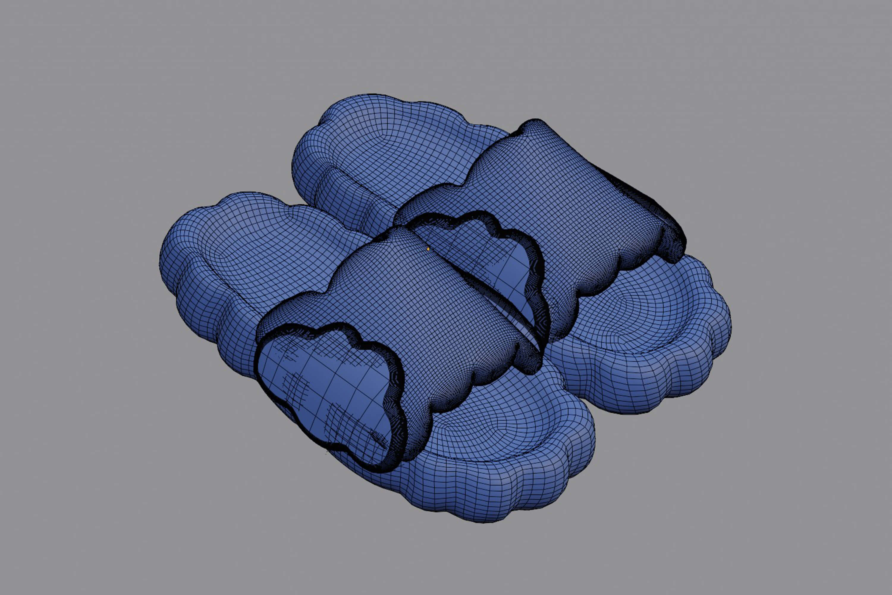 Cloud Shaped Cozy Slipper Pair 3D Model