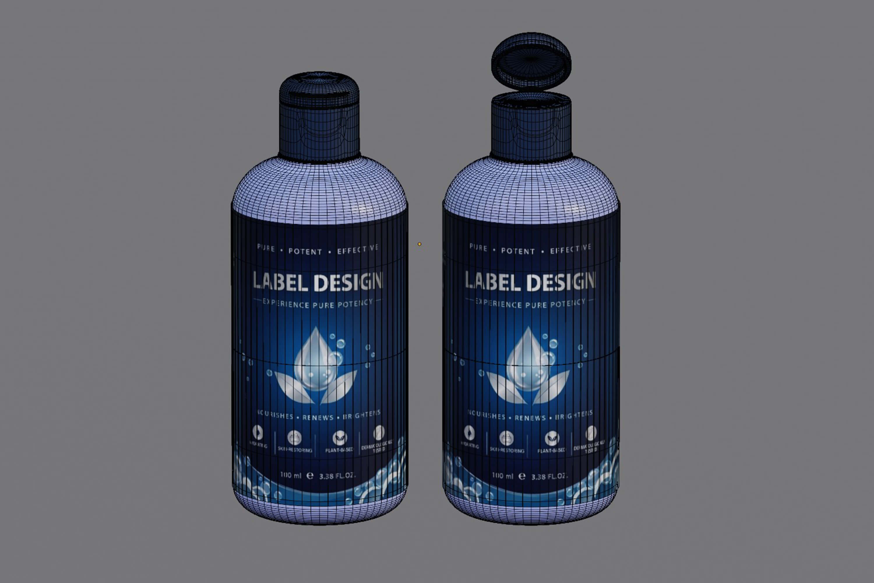 Cosmetic Flip Top Bottle 3D Model
