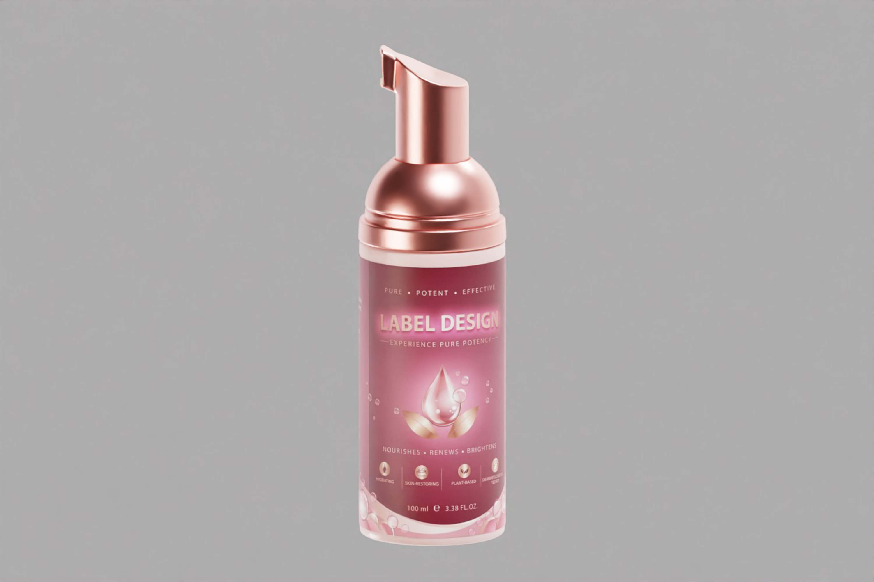 Cosmetic Foam Pump Bottle 3D Model