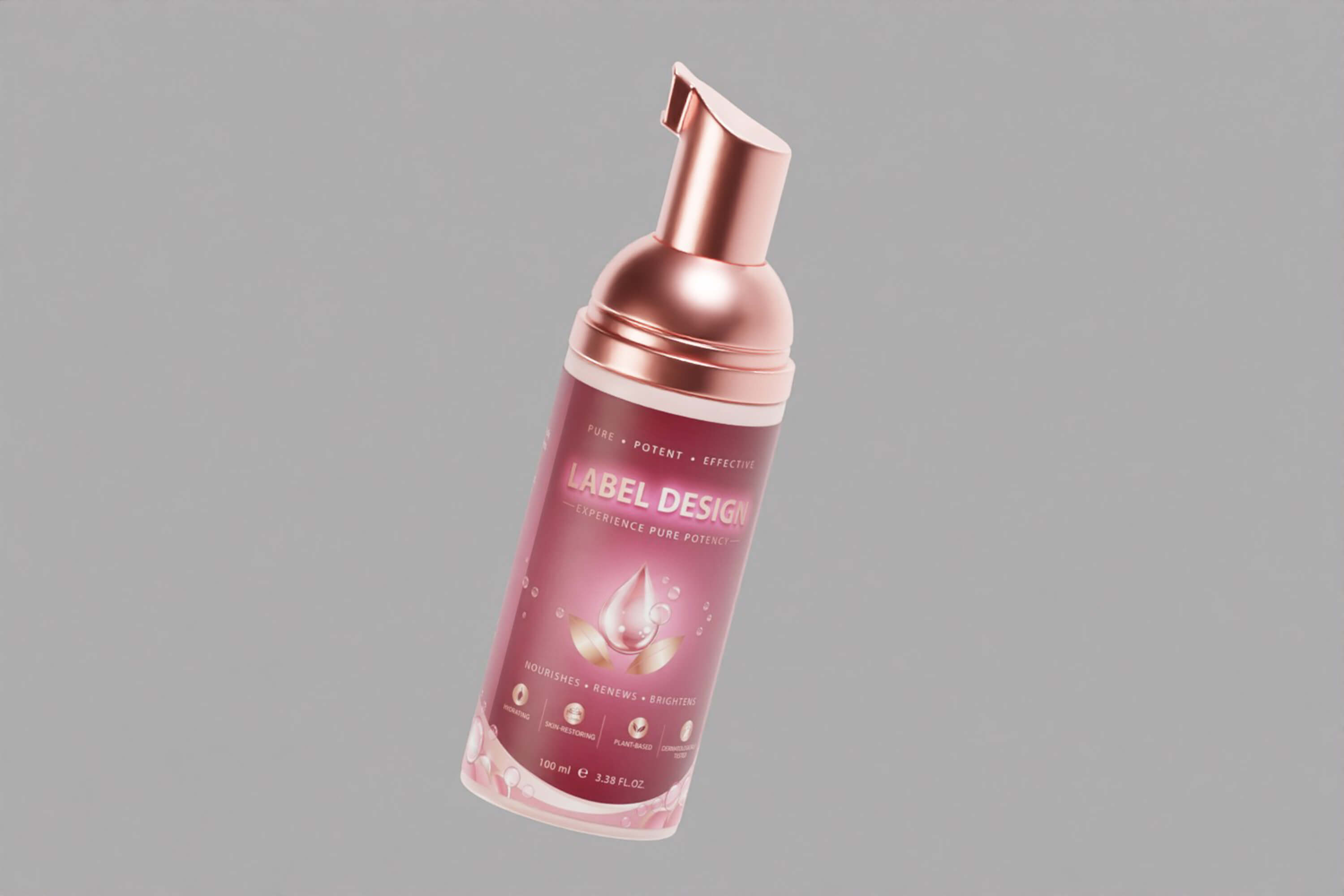 Cosmetic Foam Pump Bottle 3D Model