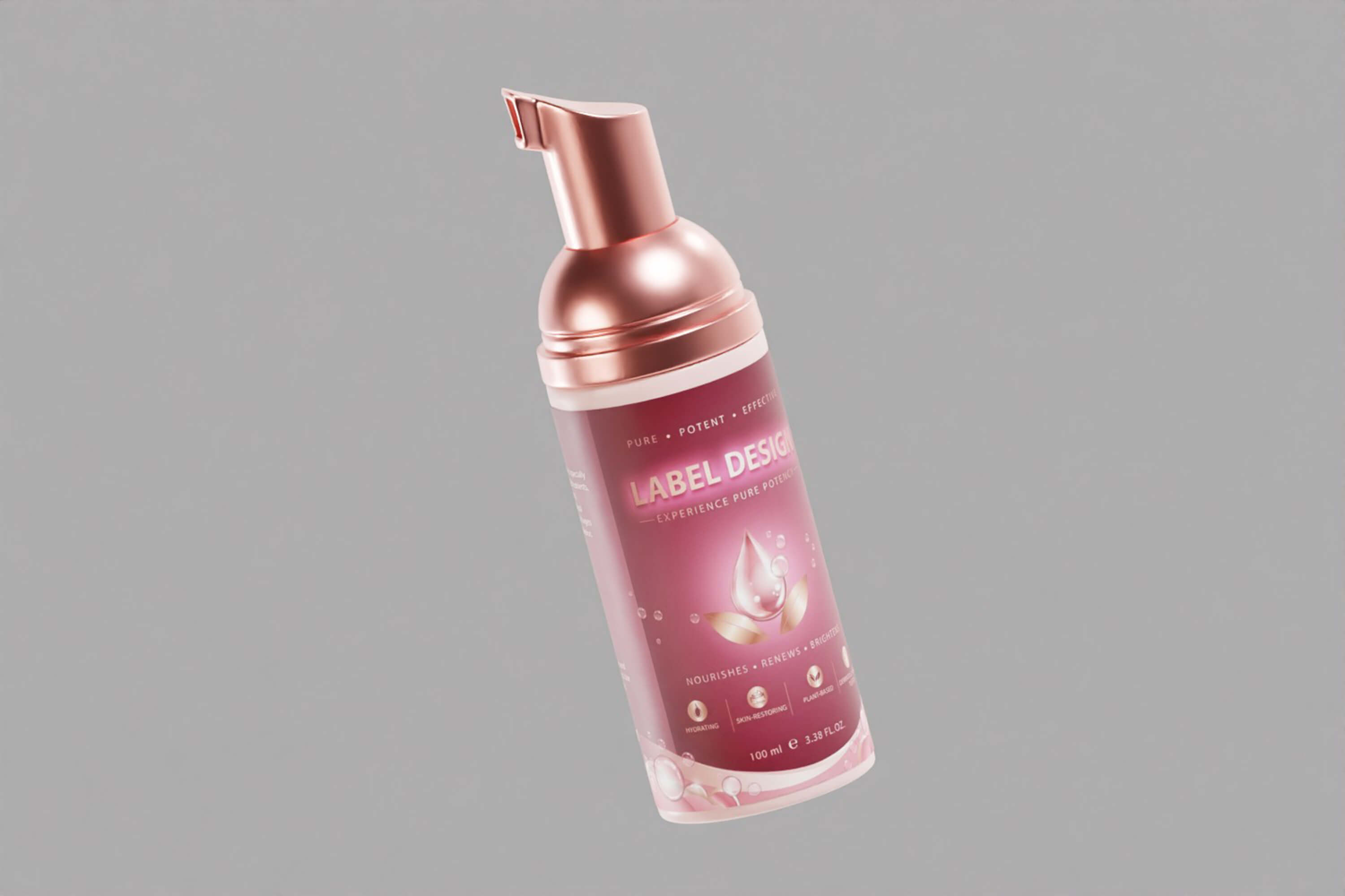Cosmetic Foam Pump Bottle 3D Model