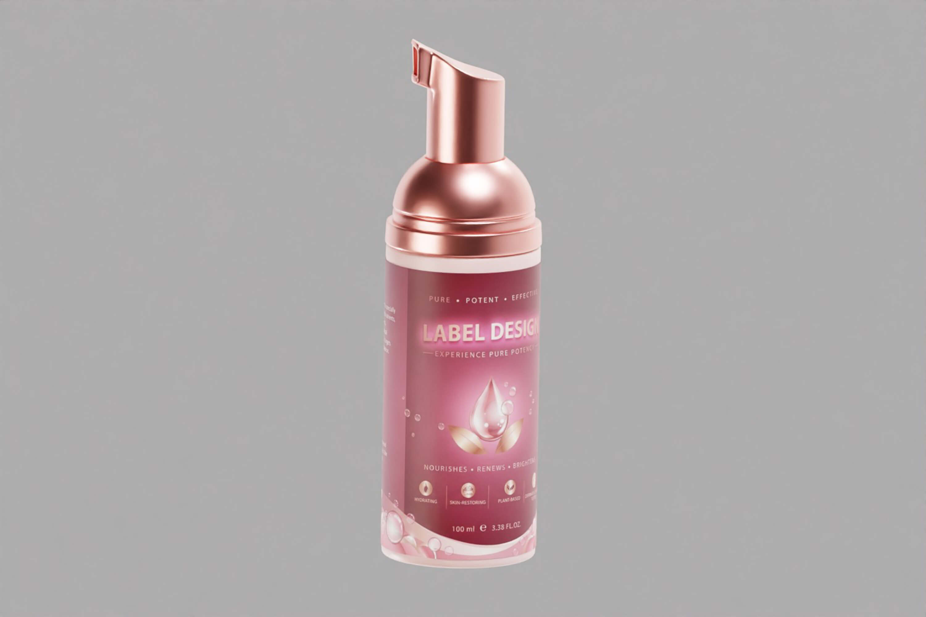 Cosmetic Foam Pump Bottle 3D Model