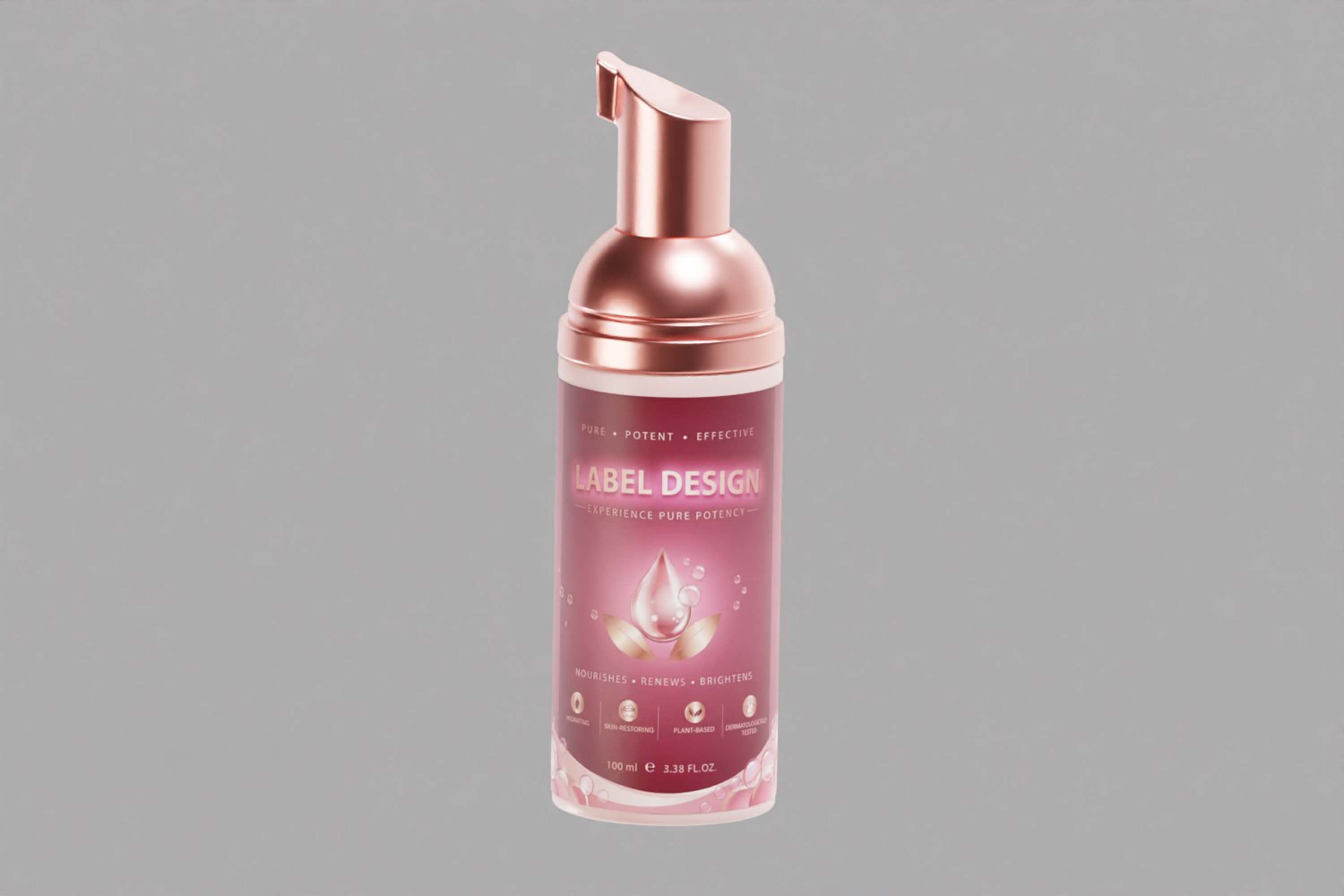 Cosmetic Foam Pump Bottle 3D Model