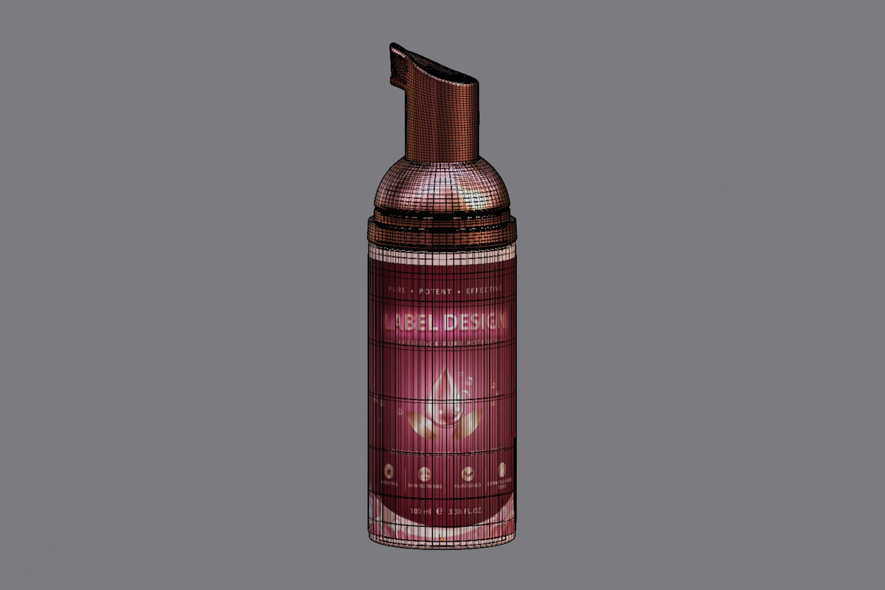 Cosmetic Foam Pump Bottle 3D Model