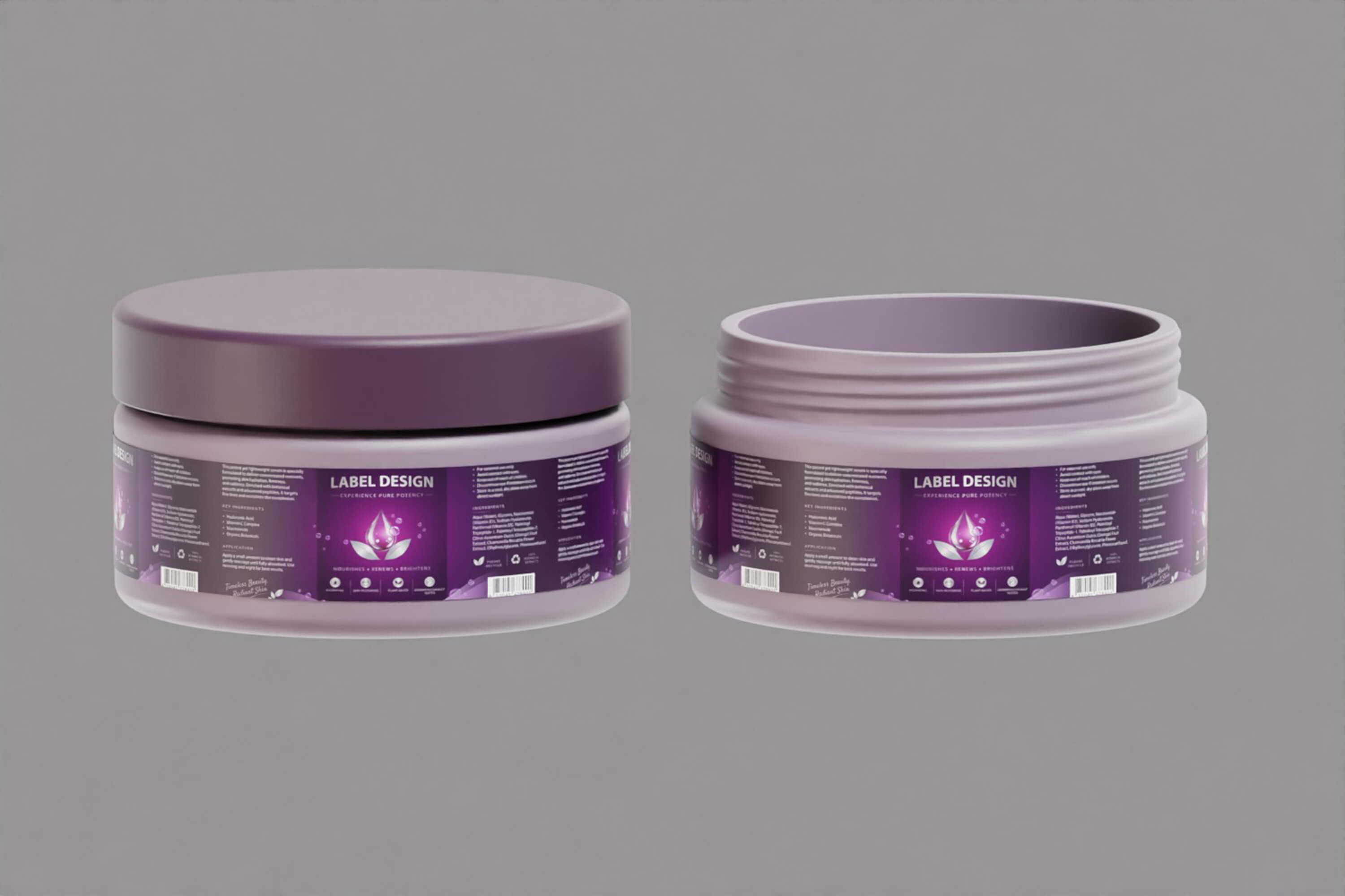 Cosmetic Jar Open Closed 3D Model
