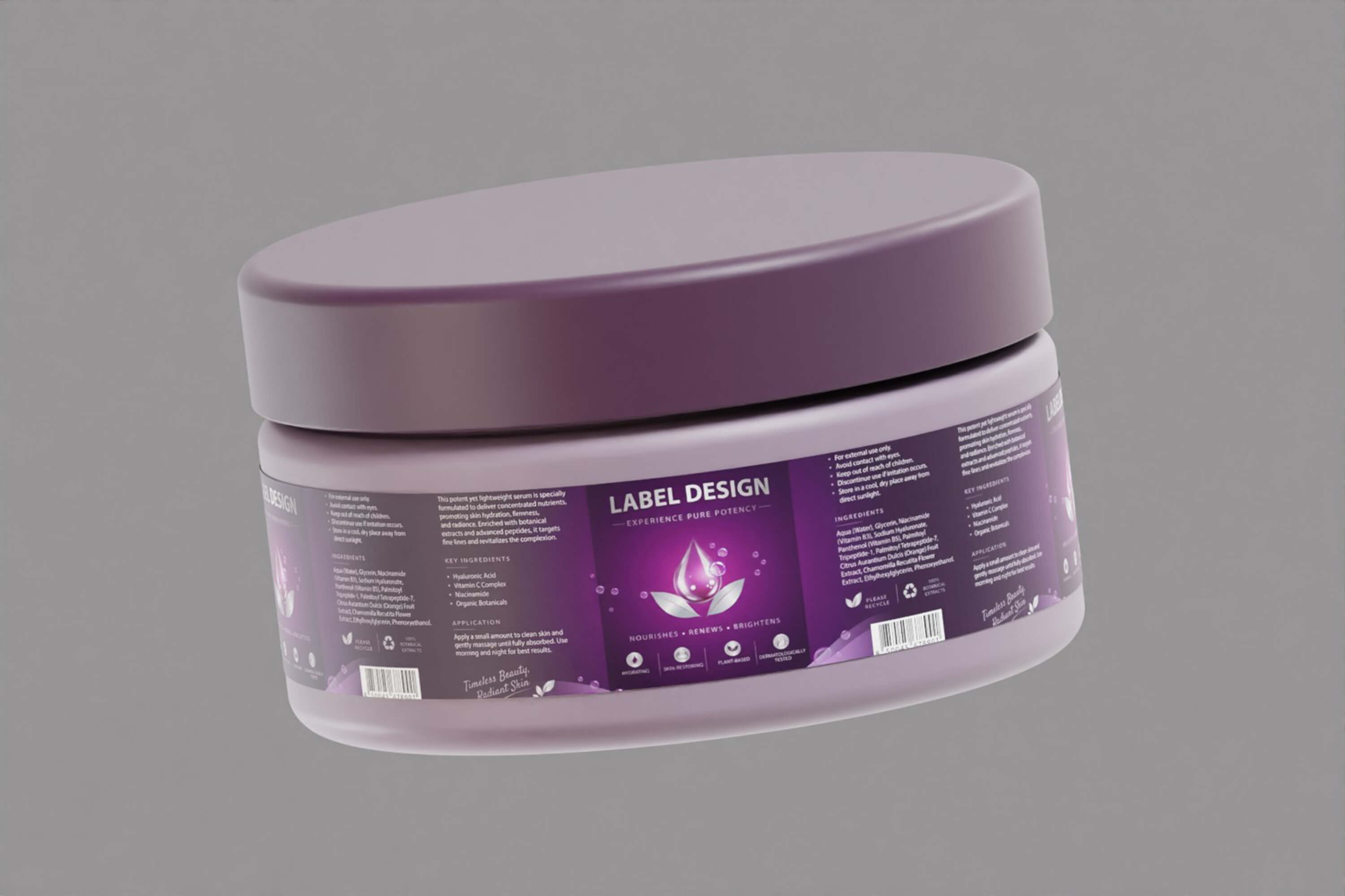 Cosmetic Jar Open Closed 3D Model