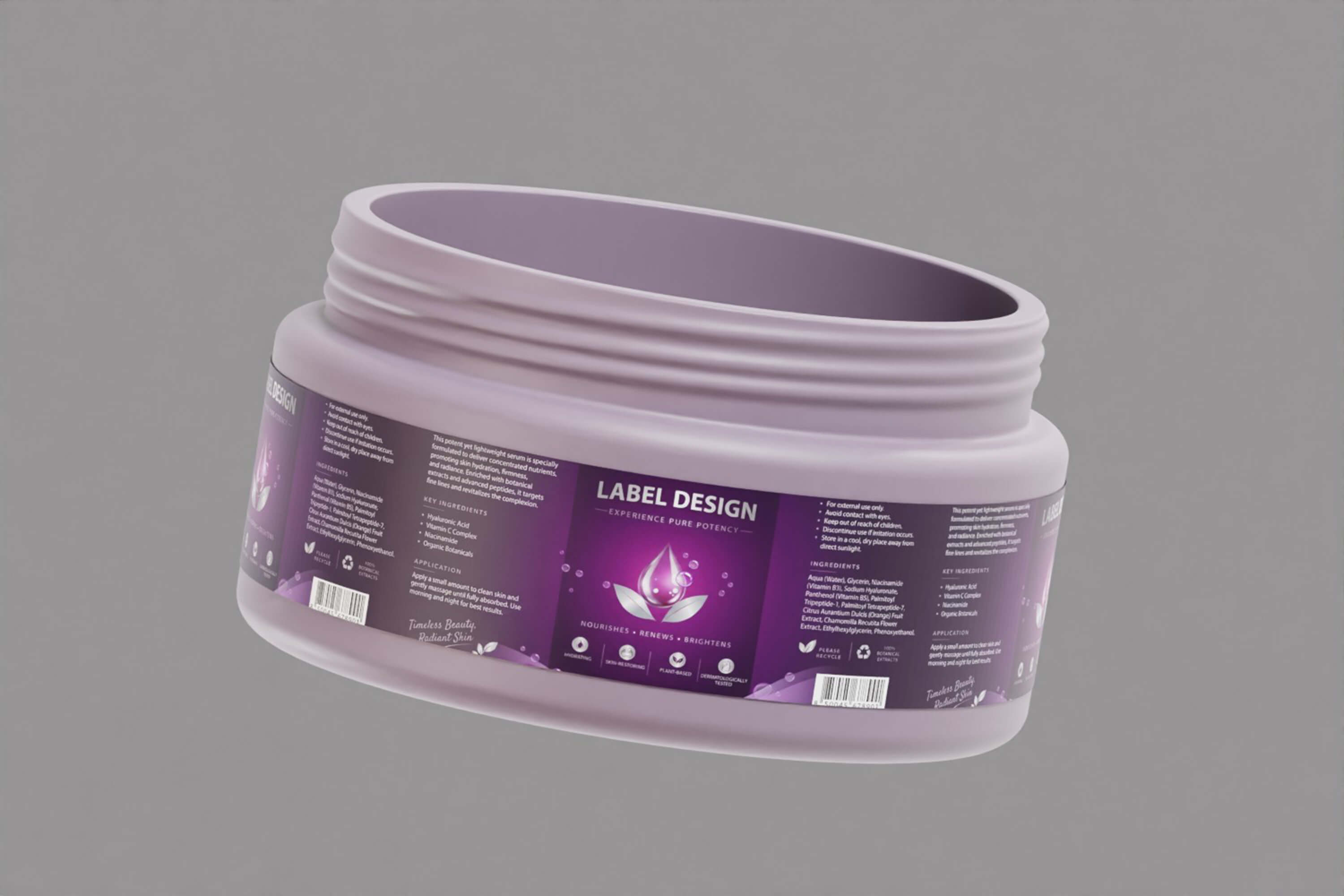 Cosmetic Jar Open Closed 3D Model