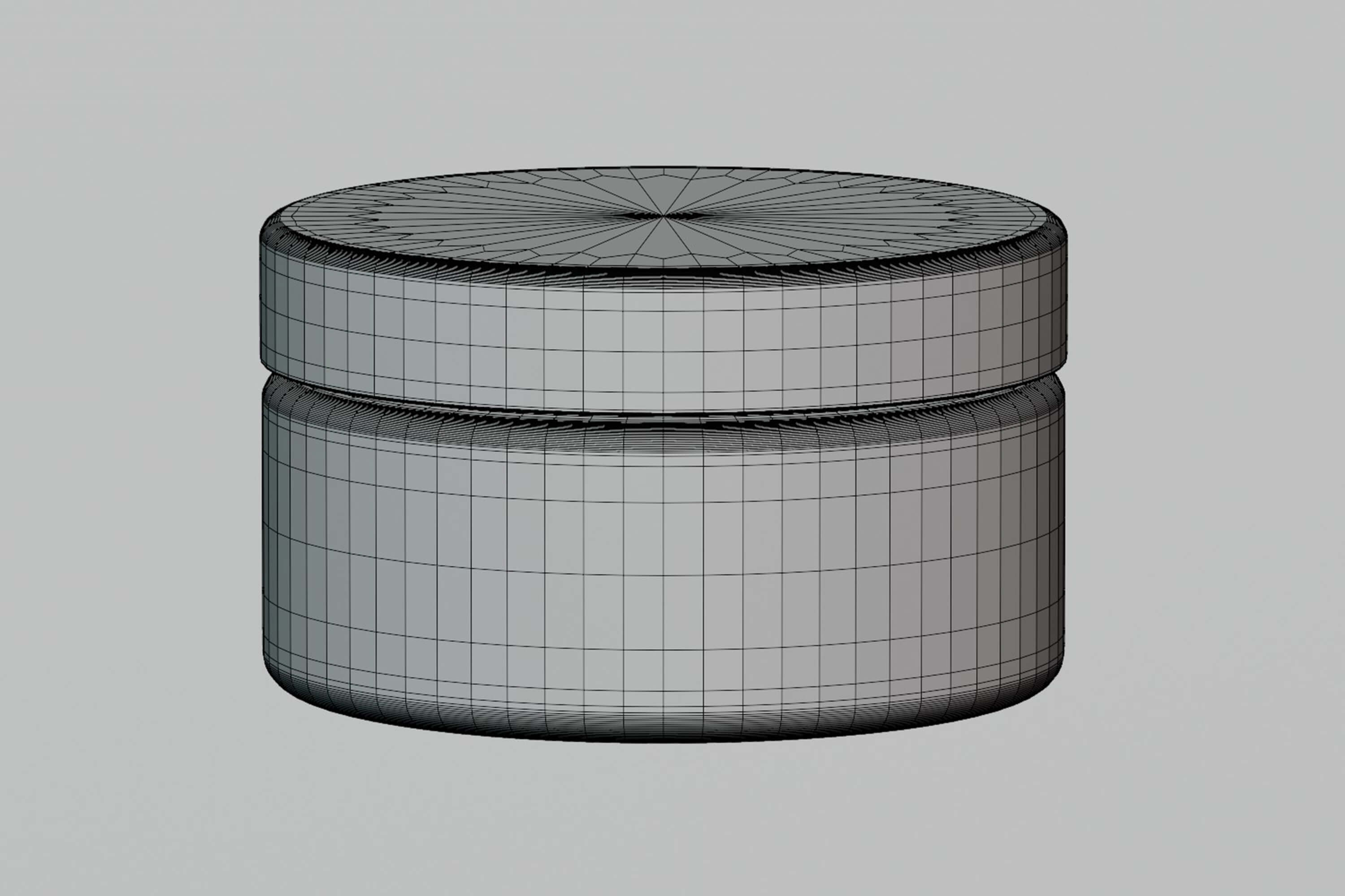 Cosmetic Jar Open Closed 3D Model