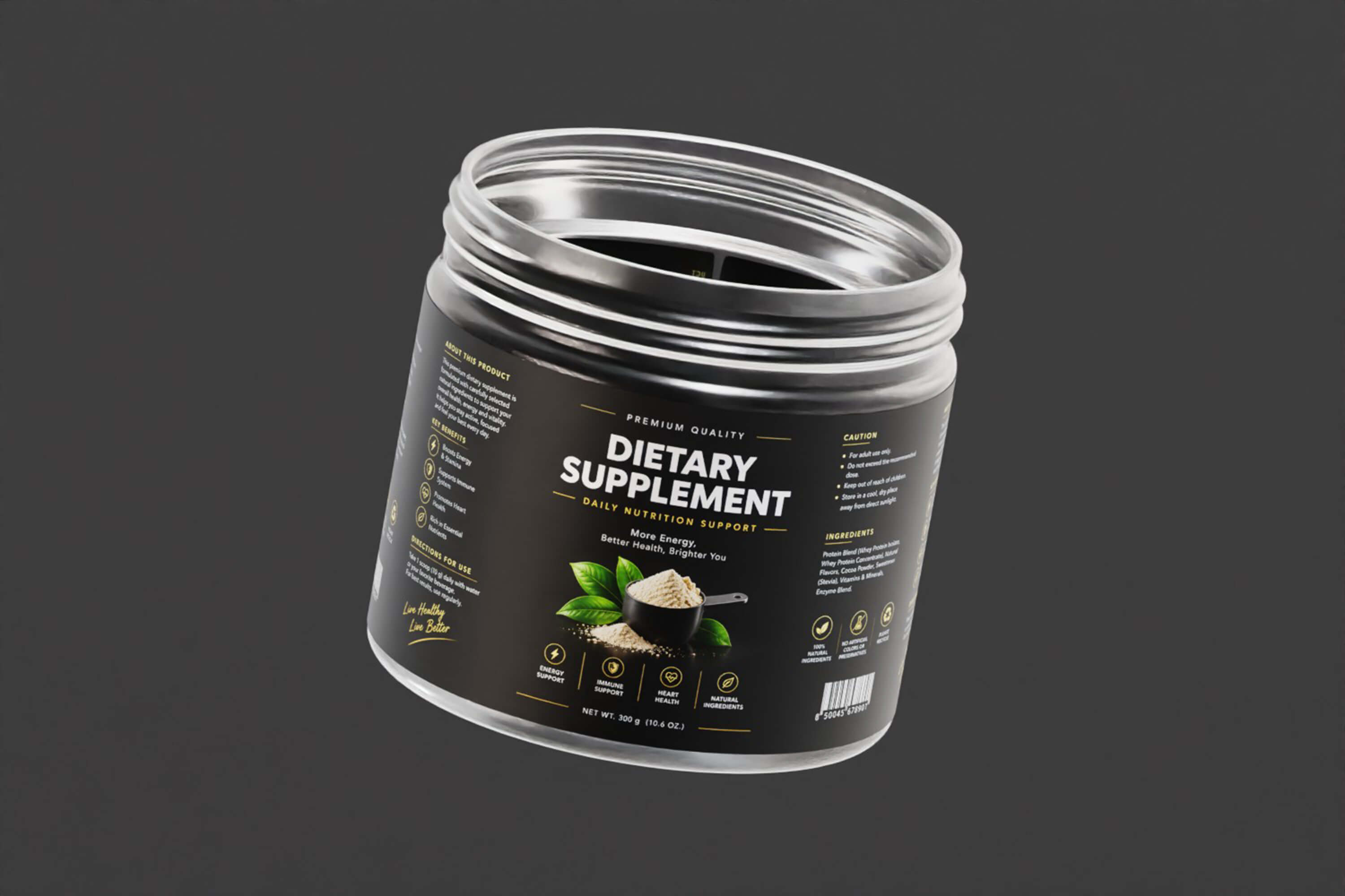 Dietary Supplement Jar 3D Model