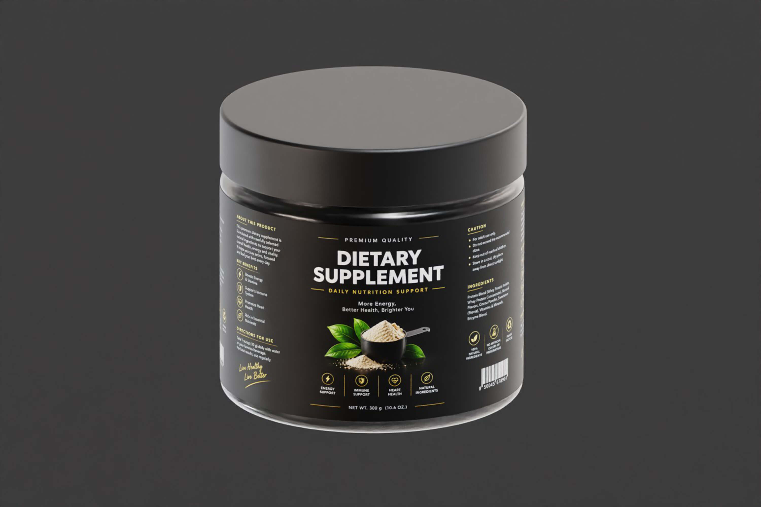 Dietary Supplement Jar 3D Model