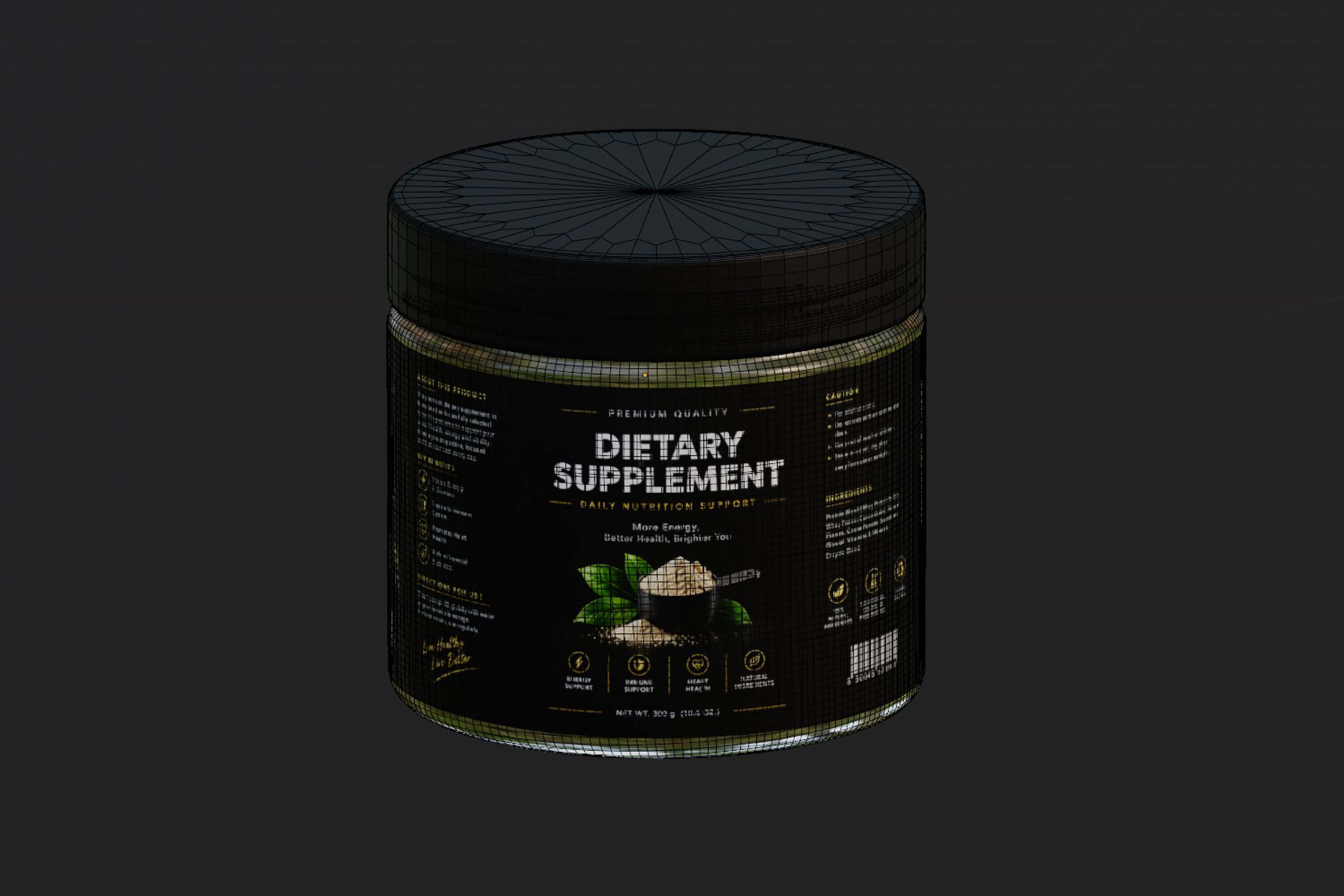 Dietary Supplement Jar 3D Model