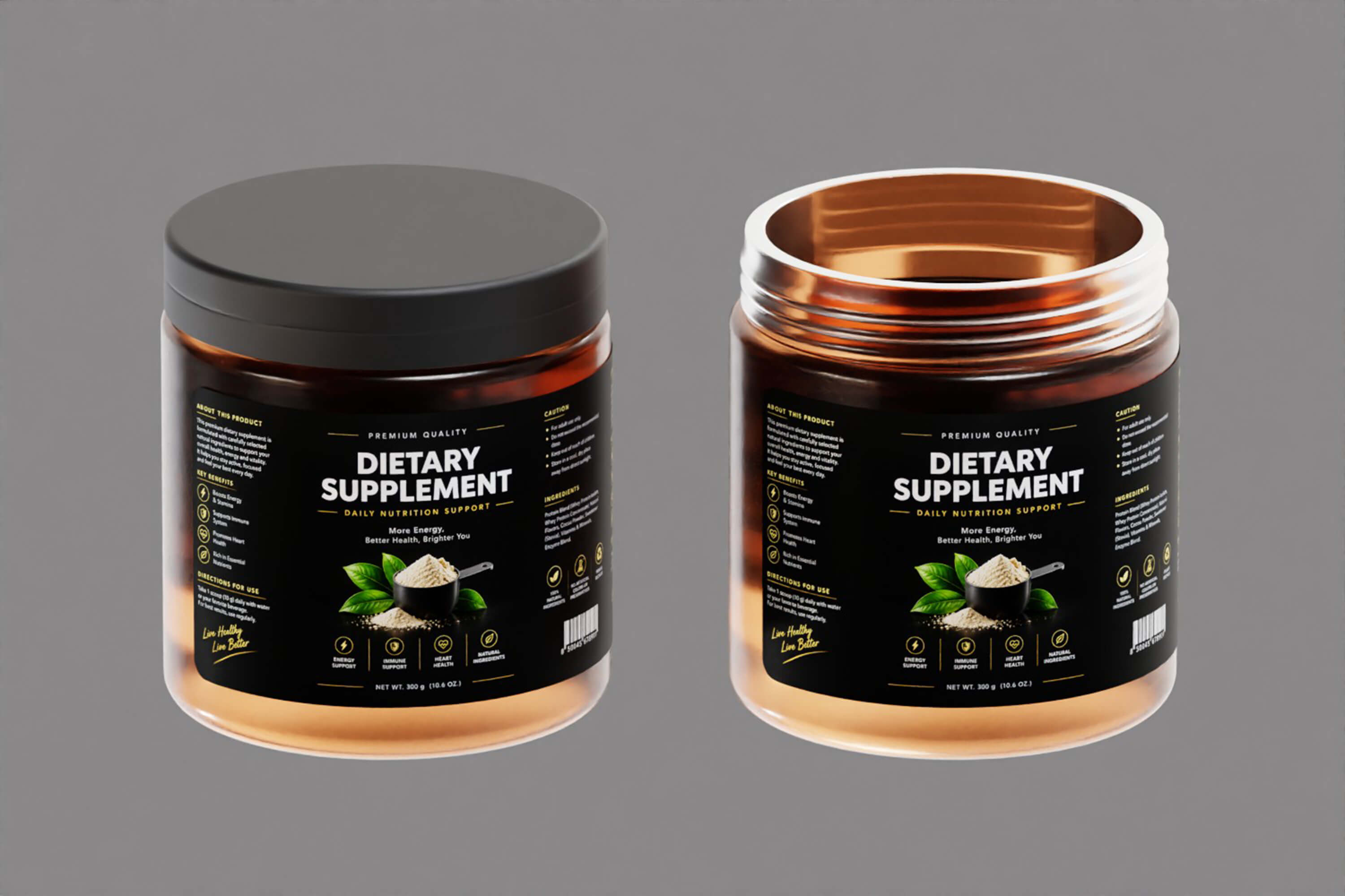 Dietary Supplement Open Jar 3D Model