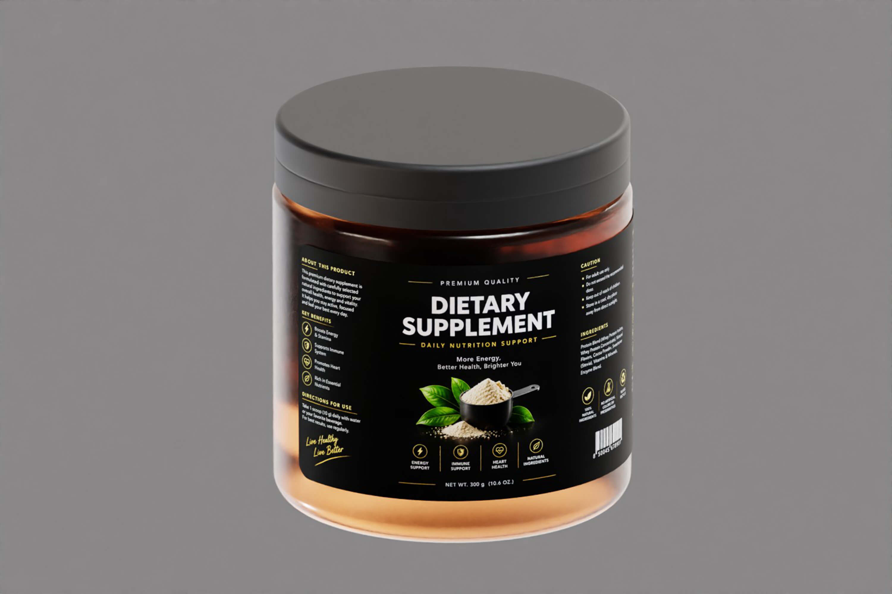 Dietary Supplement Open Jar 3D Model