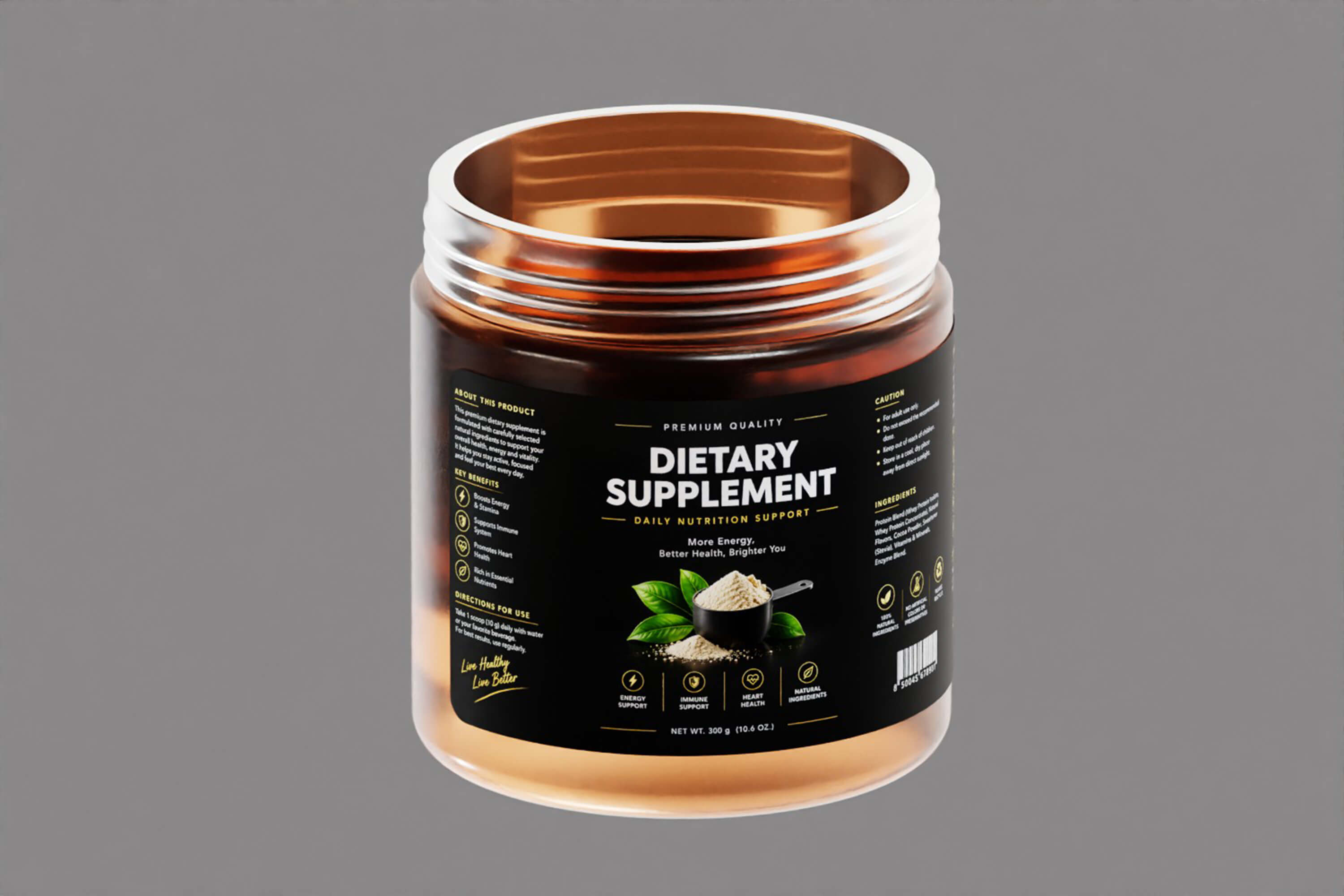 Dietary Supplement Open Jar 3D Model